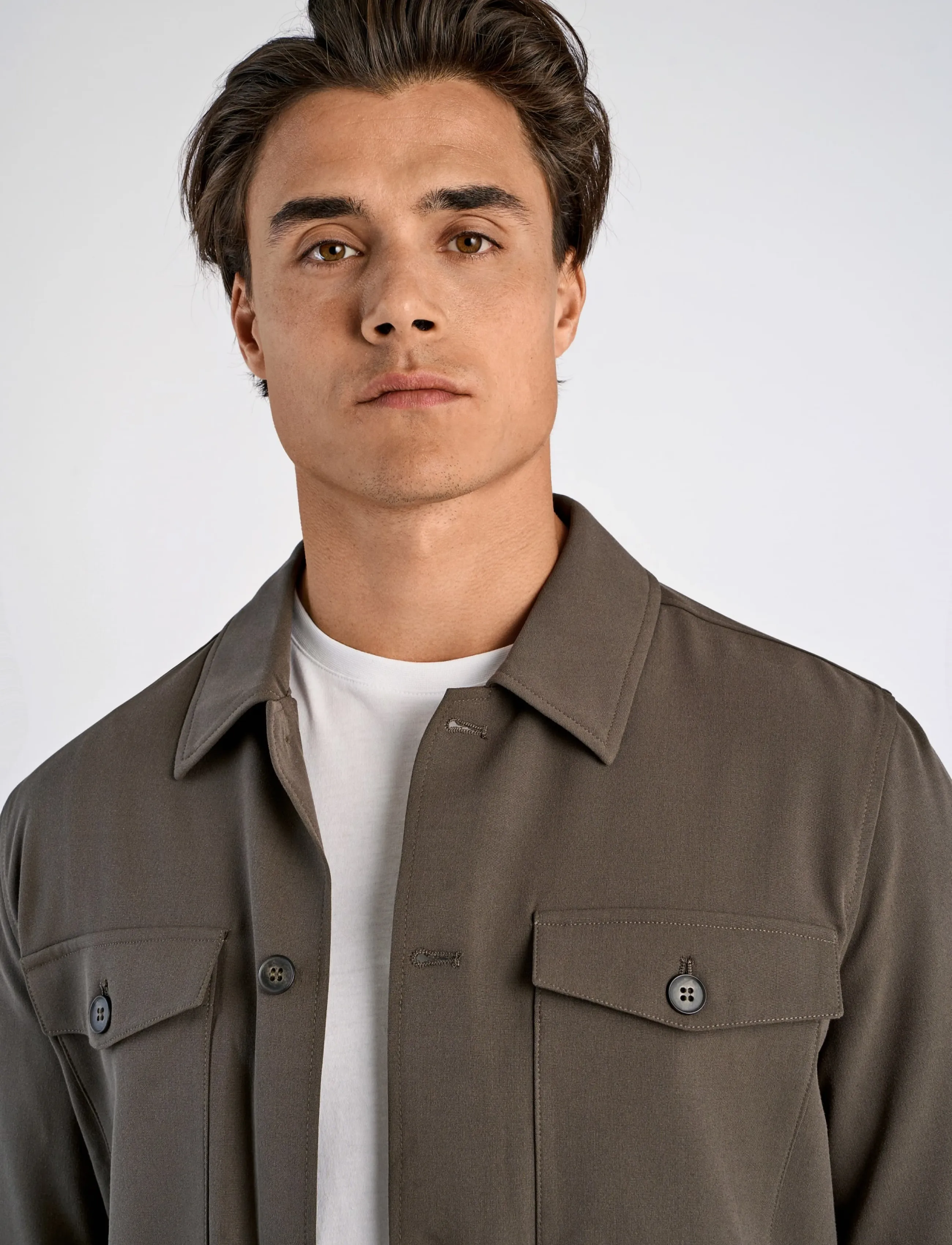 Lindbergh - Superflex overshirt - vabaajasärgid - dk army - 5