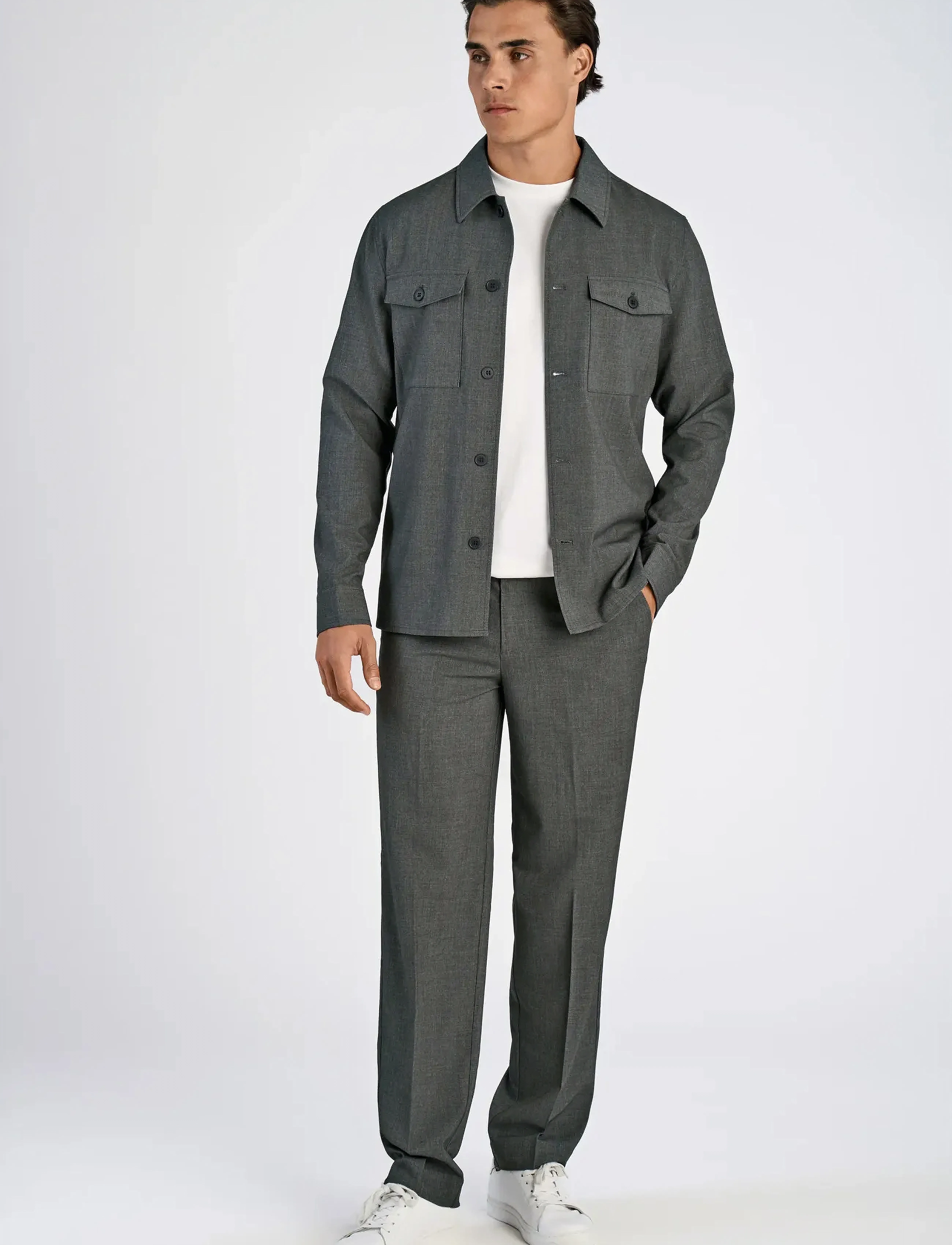 Lindbergh Superflex overshirt - Pealissärgid - GREY MIX / grey