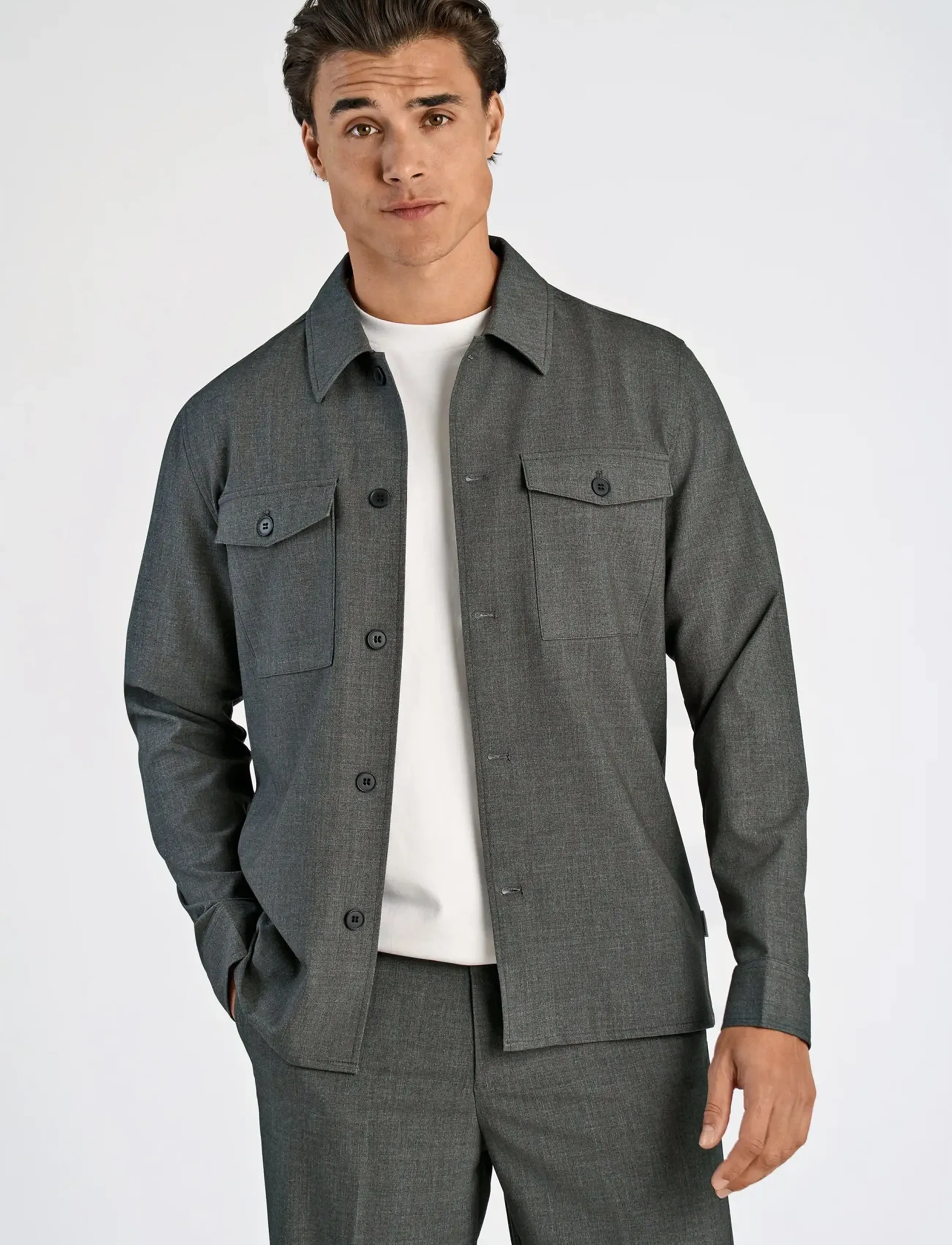 Lindbergh - Superflex overshirt - syntymäpäivälahjat - grey mix - 5