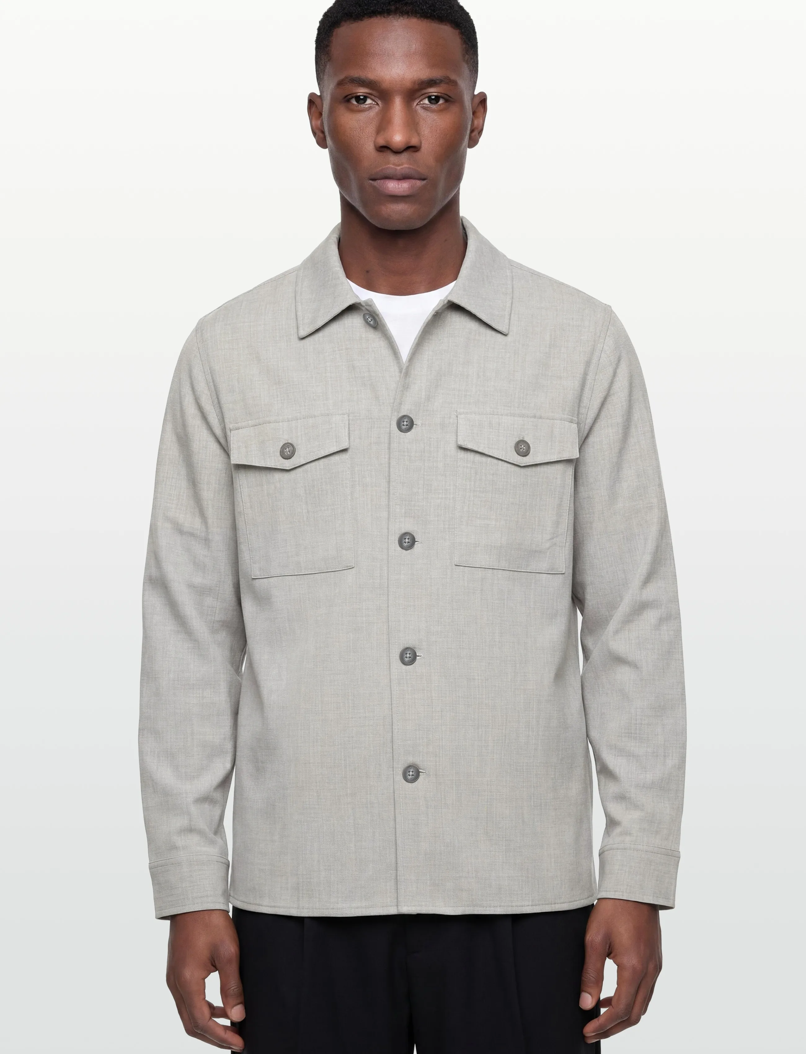 Lindbergh - Superflex overshirt - casual shirts - lt grey mix - 3