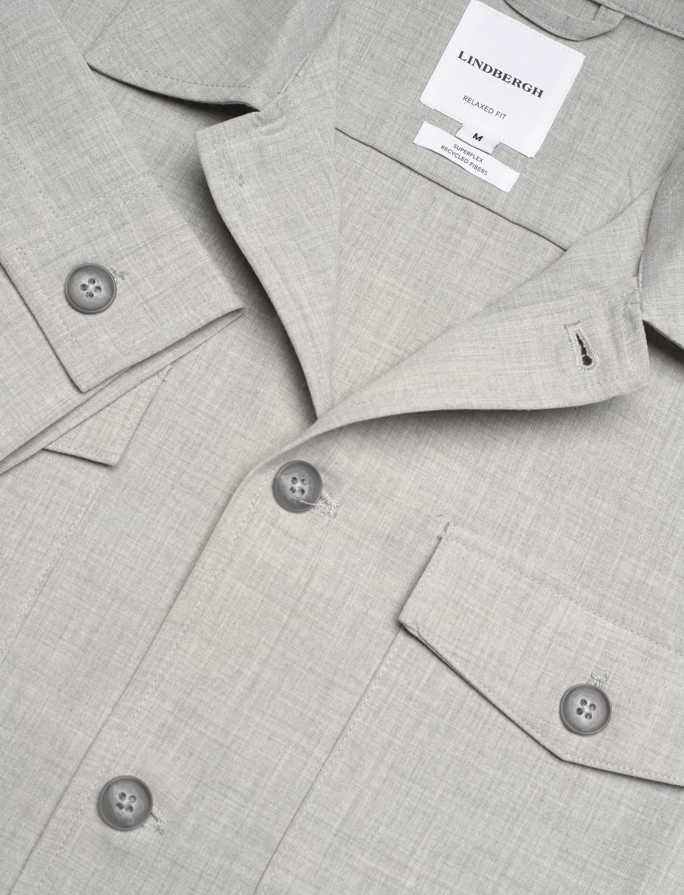 Lindbergh - Superflex overshirt - casual shirts - lt grey mix - 5