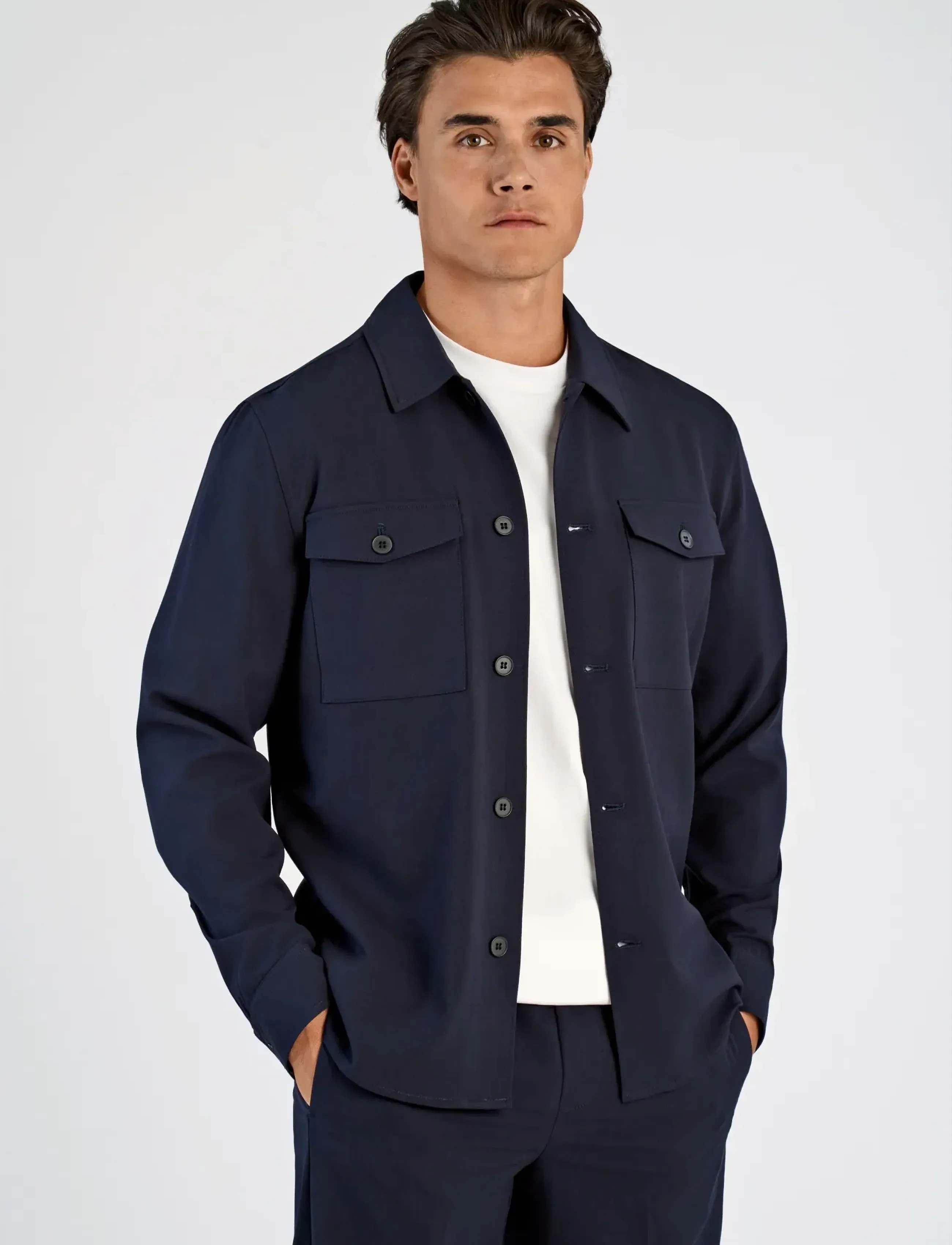 Lindbergh - Superflex overshirt - skjortejakker - navy - 3