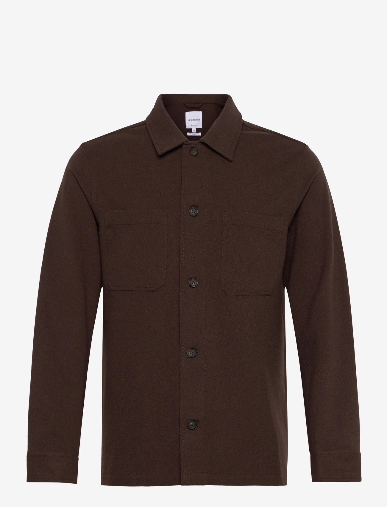 Lindbergh - Superflex brushed melange overshirt - kollektionen - brown mel - 1