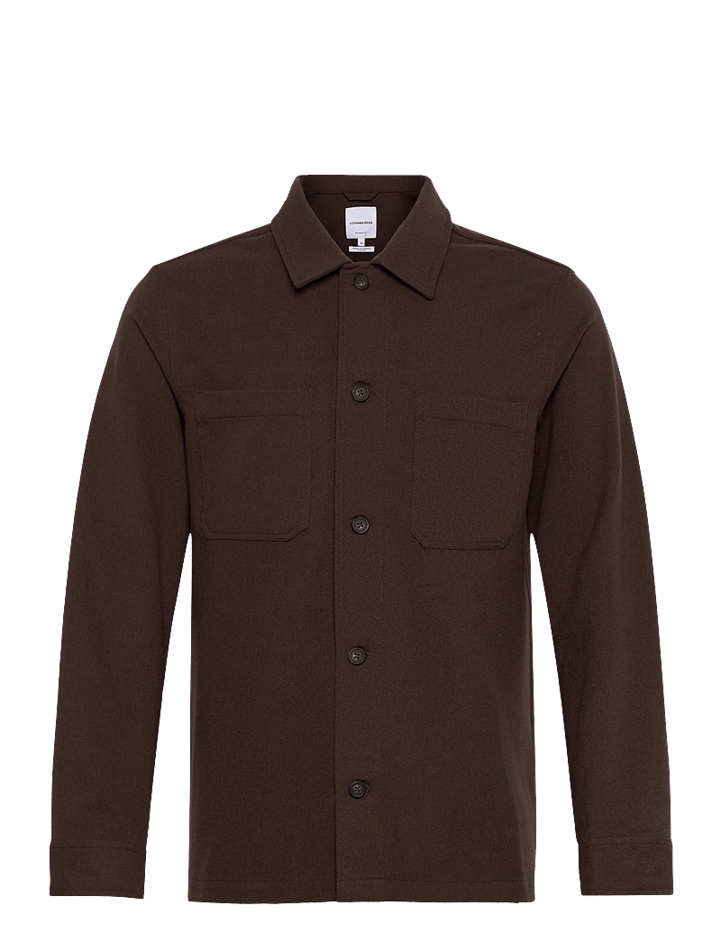 Lindbergh - Superflex brushed melange overshirt - kollektionen - brown mel - 1