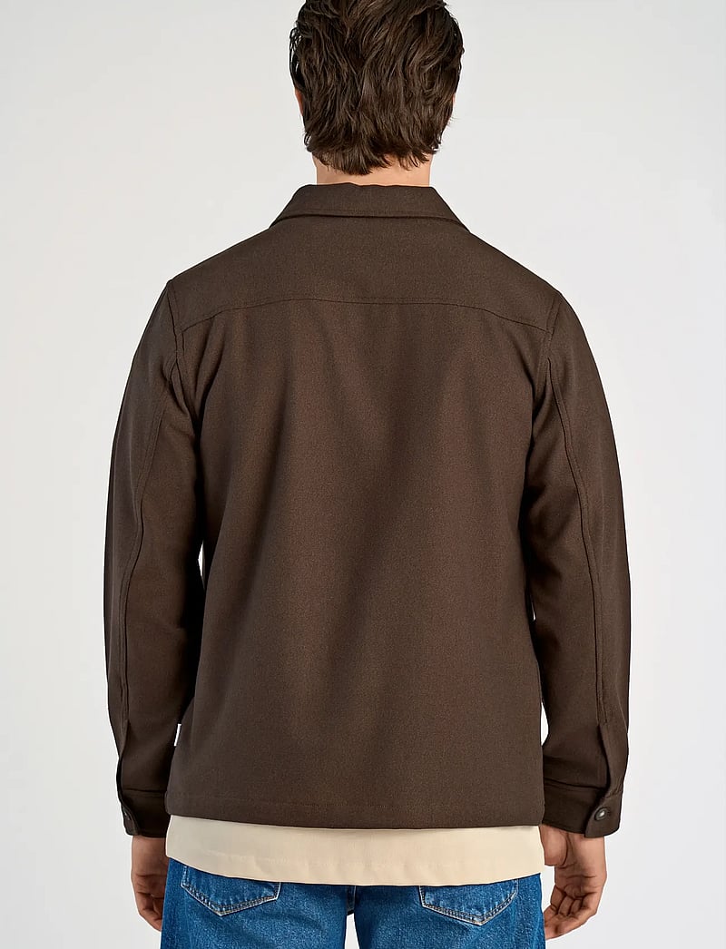 Lindbergh - Superflex brushed melange overshirt - kollektionen - brown mel - 3