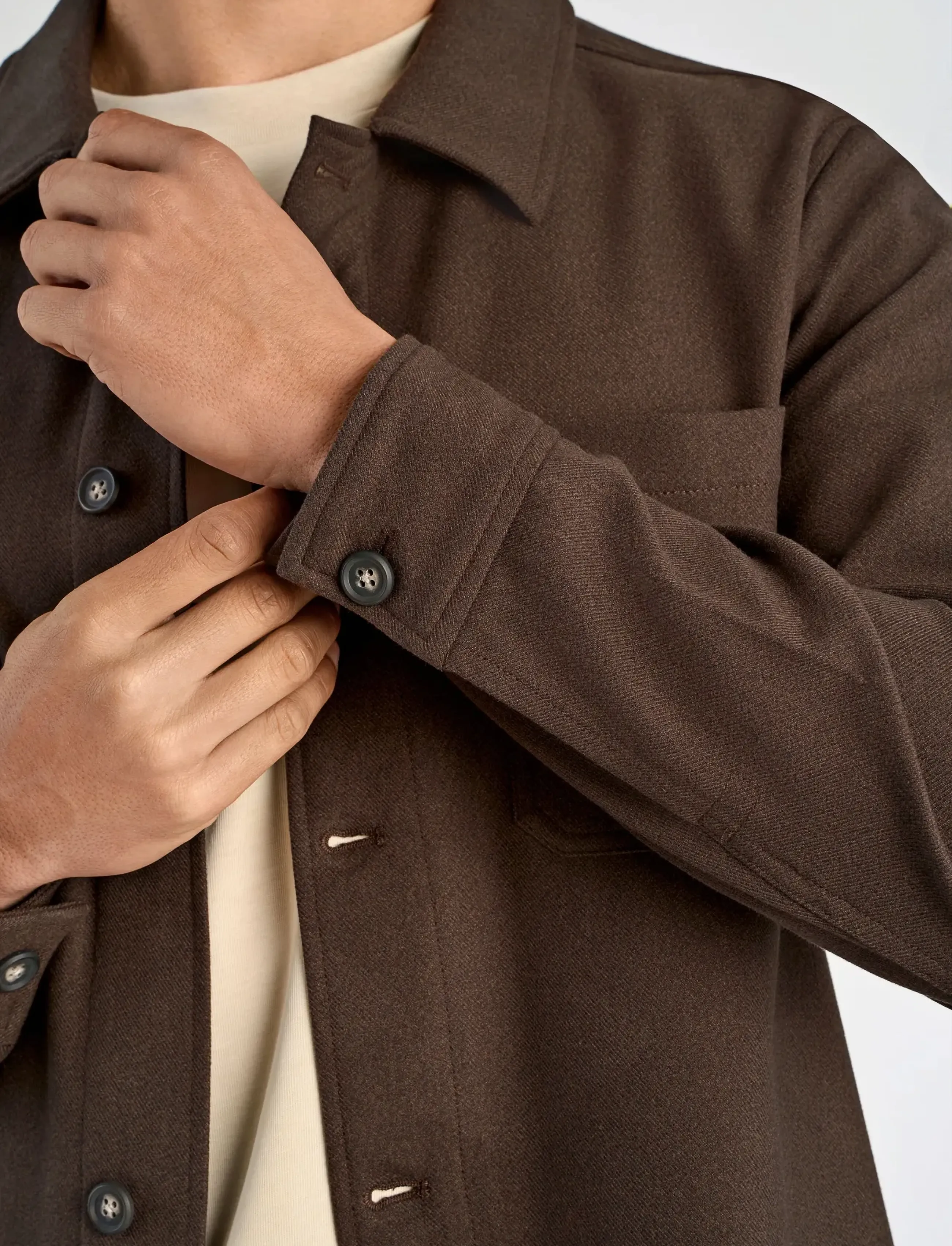 Lindbergh Superflex Brushed Melange Overshirt overshirts herr – bild 5