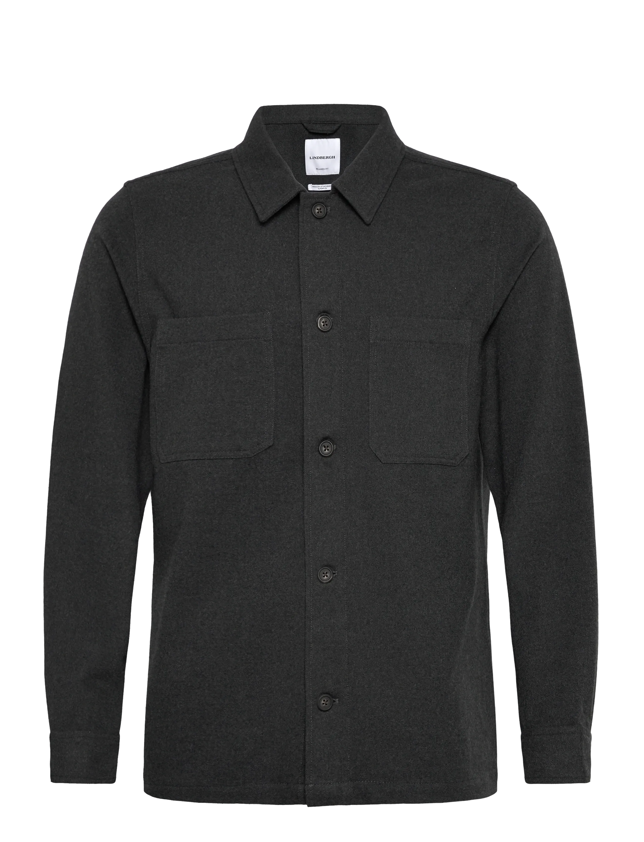 Lindbergh Superflex brushed melange overshirt - Pealissärgid - DK GREY MEL / grey