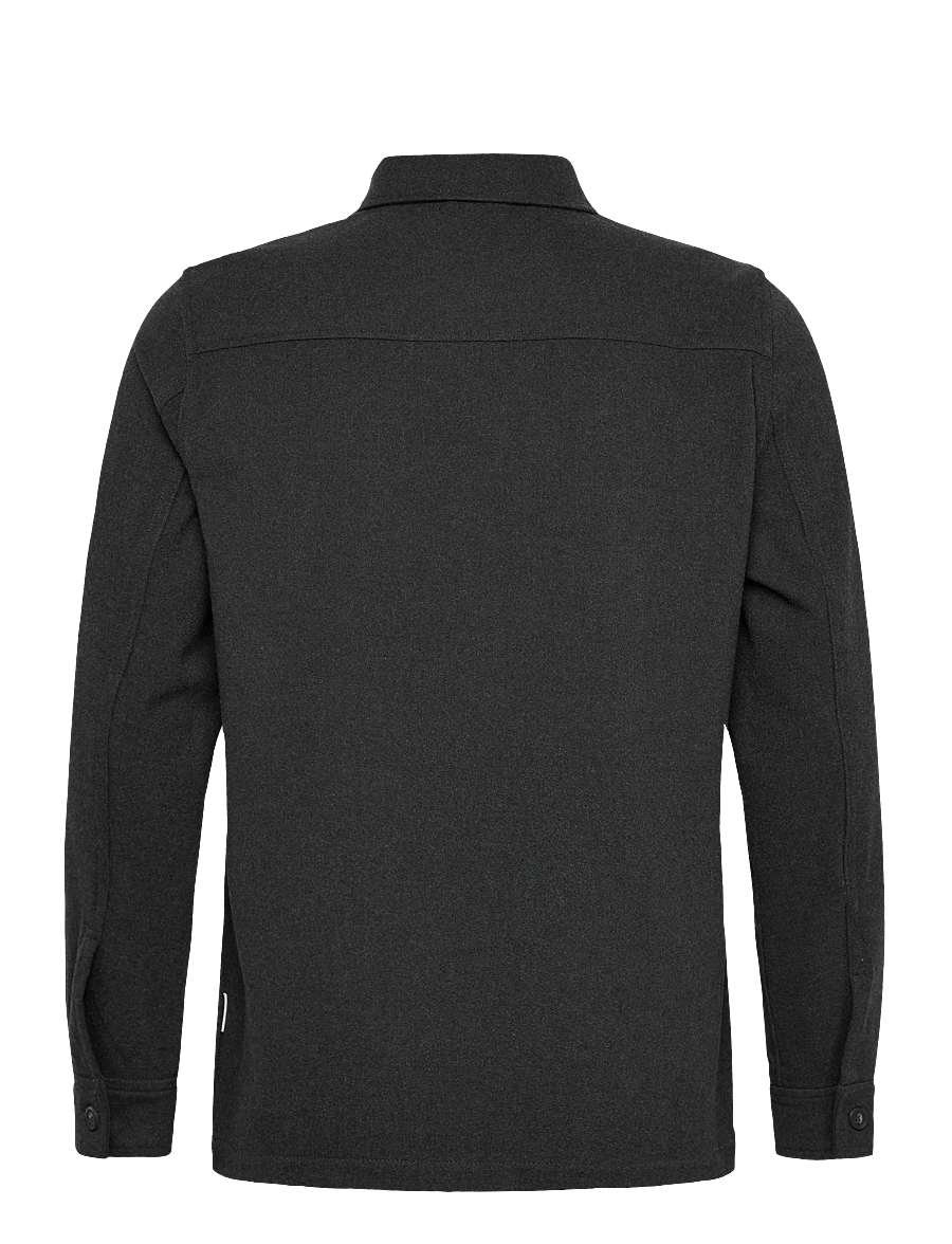 Lindbergh - Superflex brushed melange overshirt - collecties - dk grey mel - 2