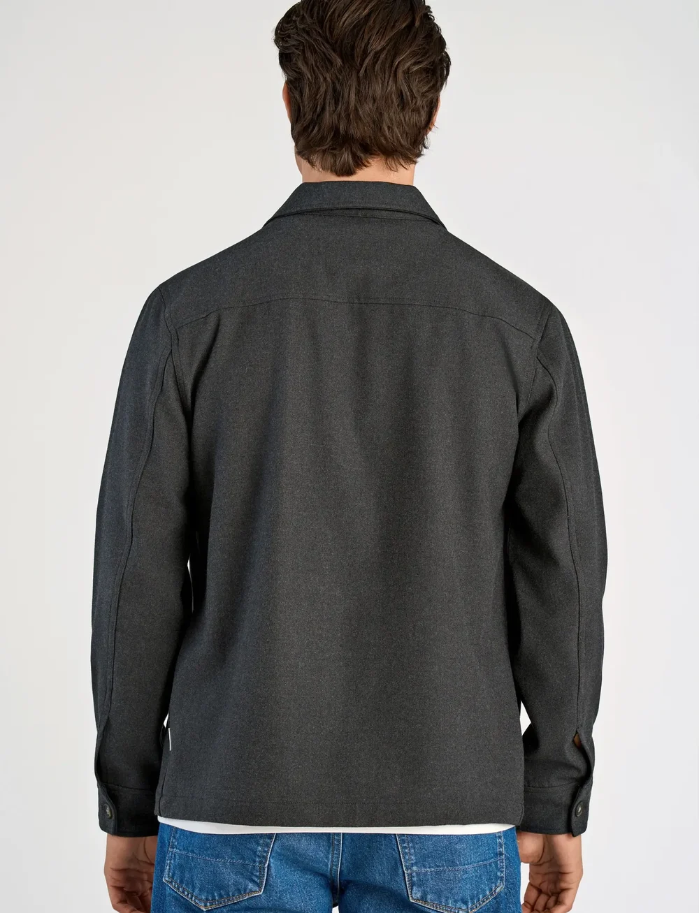 Lindbergh - Superflex brushed melange overshirt - kollektioner - dk grey mel - 3