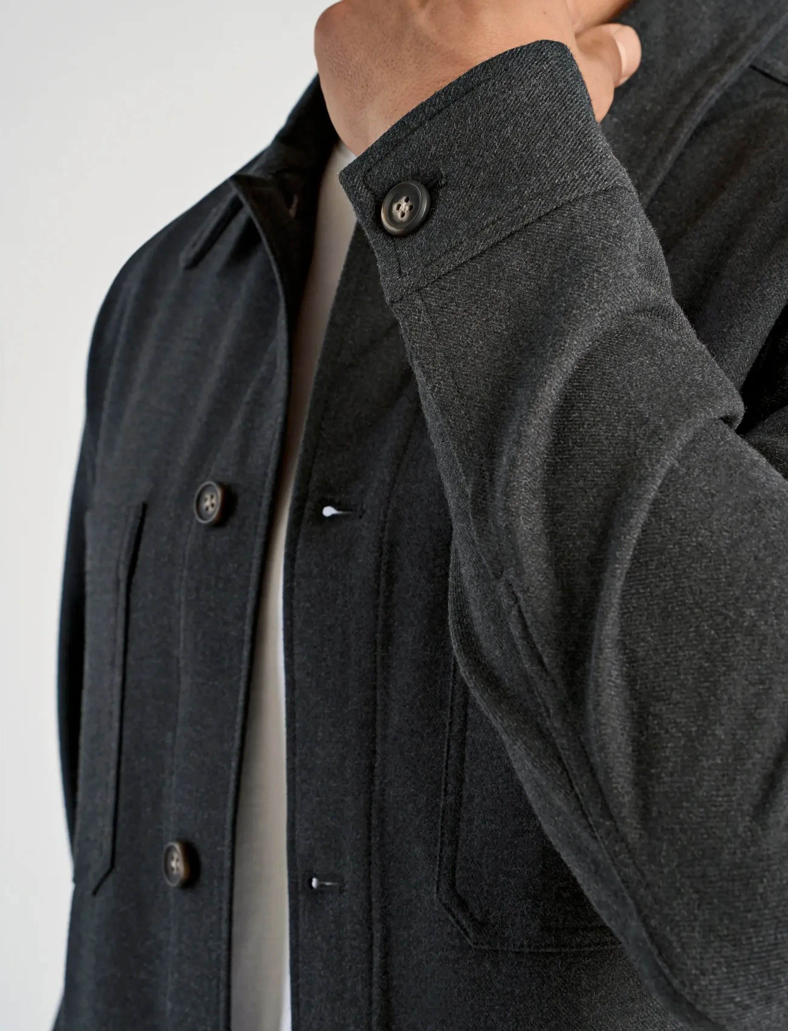 Lindbergh Superflex Brushed Melange Overshirt overshirts herr – bild 5