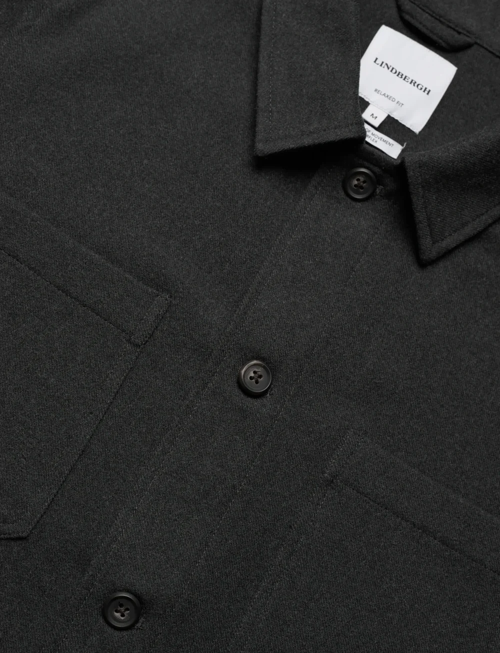 Lindbergh - Superflex brushed melange overshirt - kollektionen - dk grey mel - 2