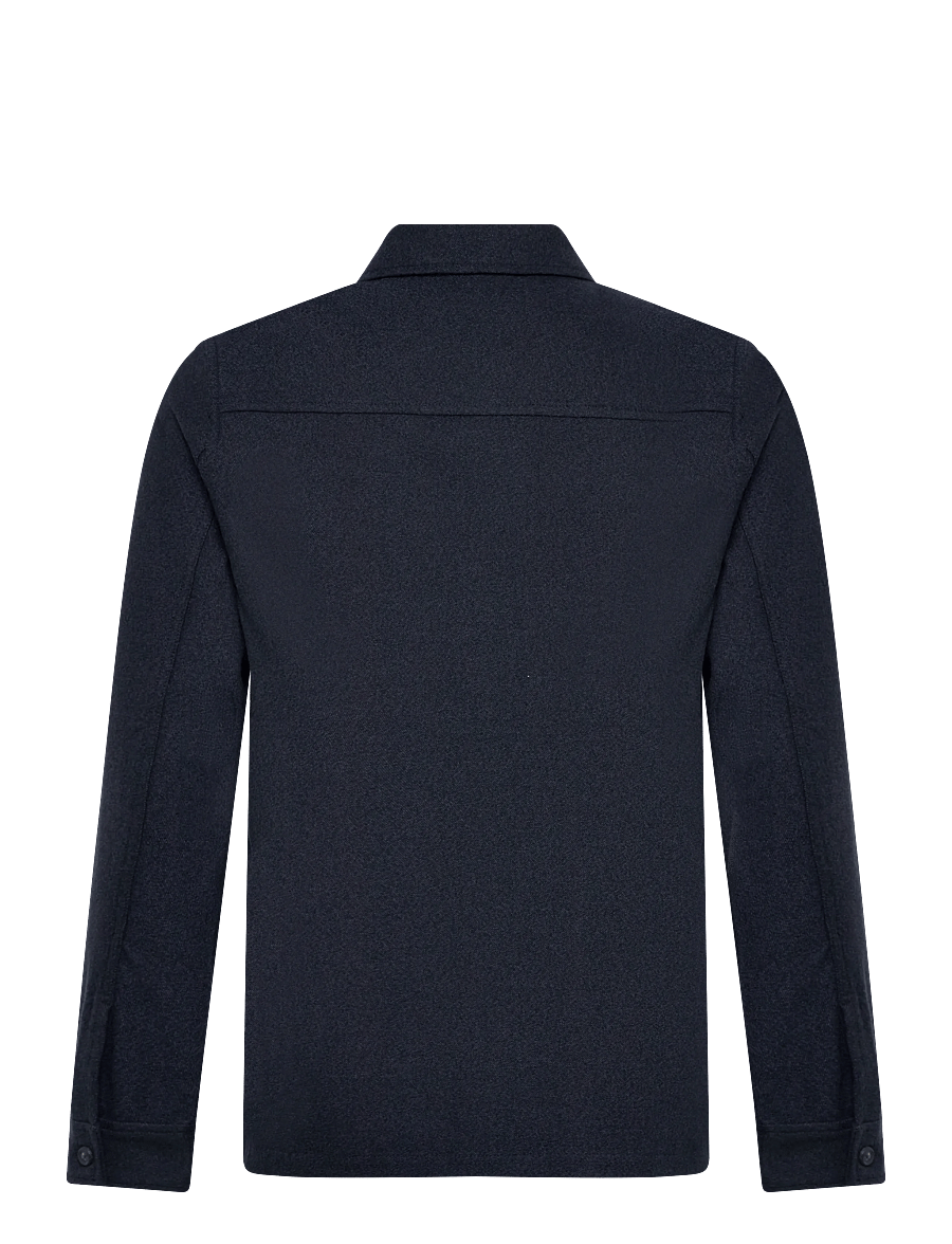 Lindbergh - Superflex brushed melange overshirt - kollektioner - navy mel - 1
