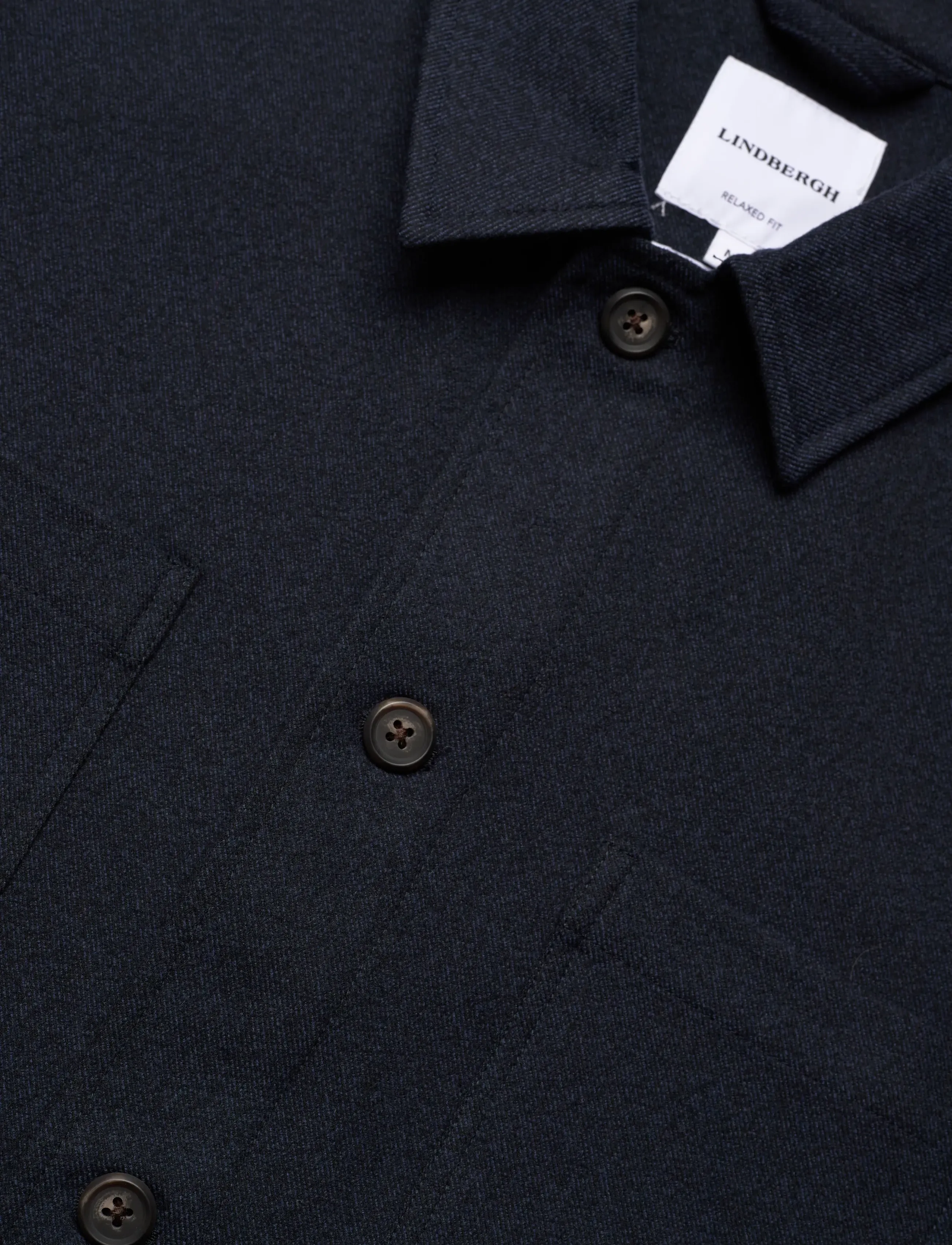 Lindbergh - Superflex brushed melange overshirt - kollektioner - navy mel - 2