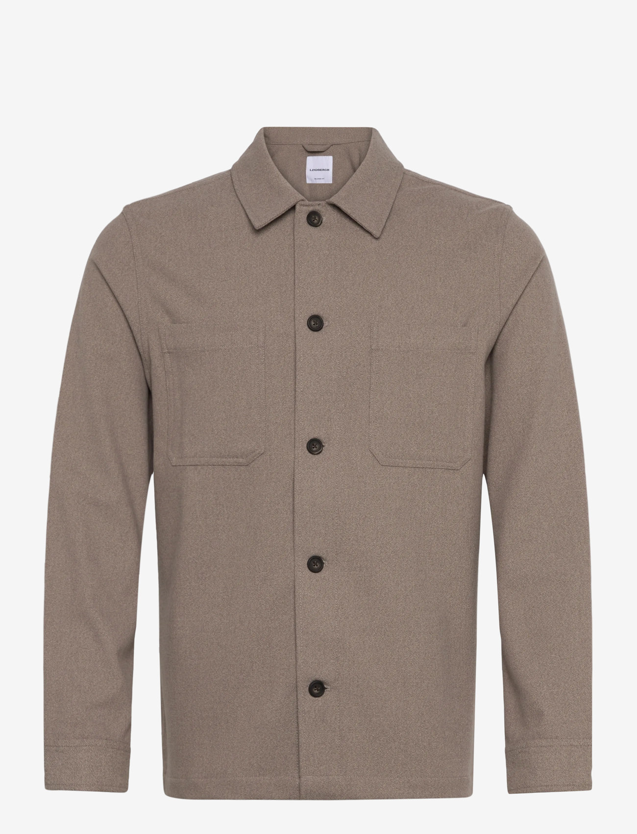 Lindbergh - Superflex brushed melange overshirt - kollektionen - stone mel - 1