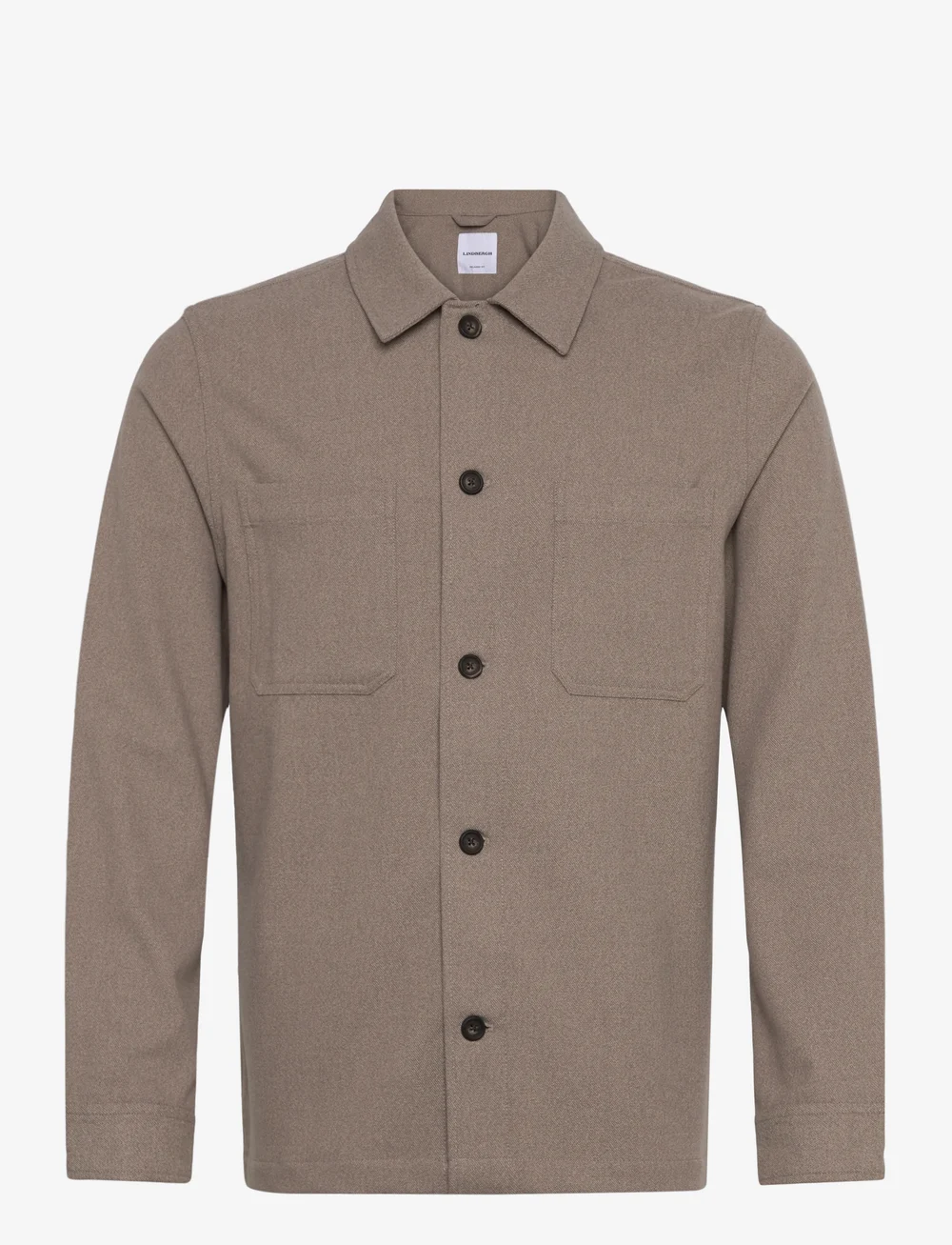 Lindbergh - Superflex brushed melange overshirt - kollektioner - stone mel - 0