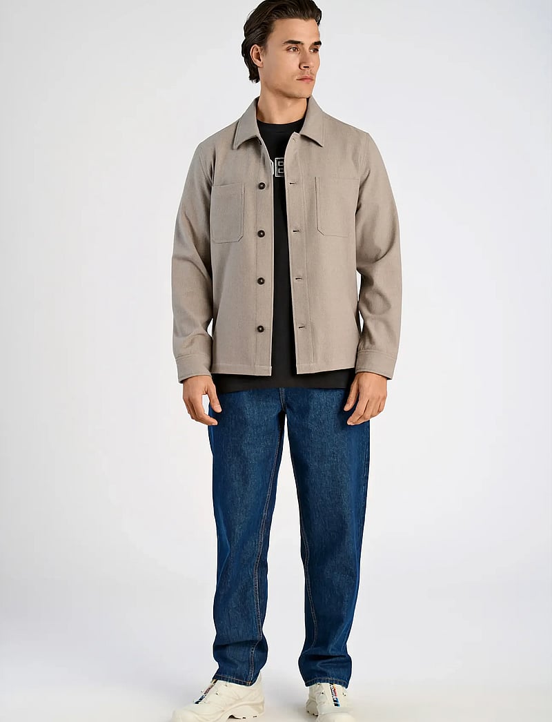 Lindbergh - Superflex brushed melange overshirt - kollektionen - stone mel - 4