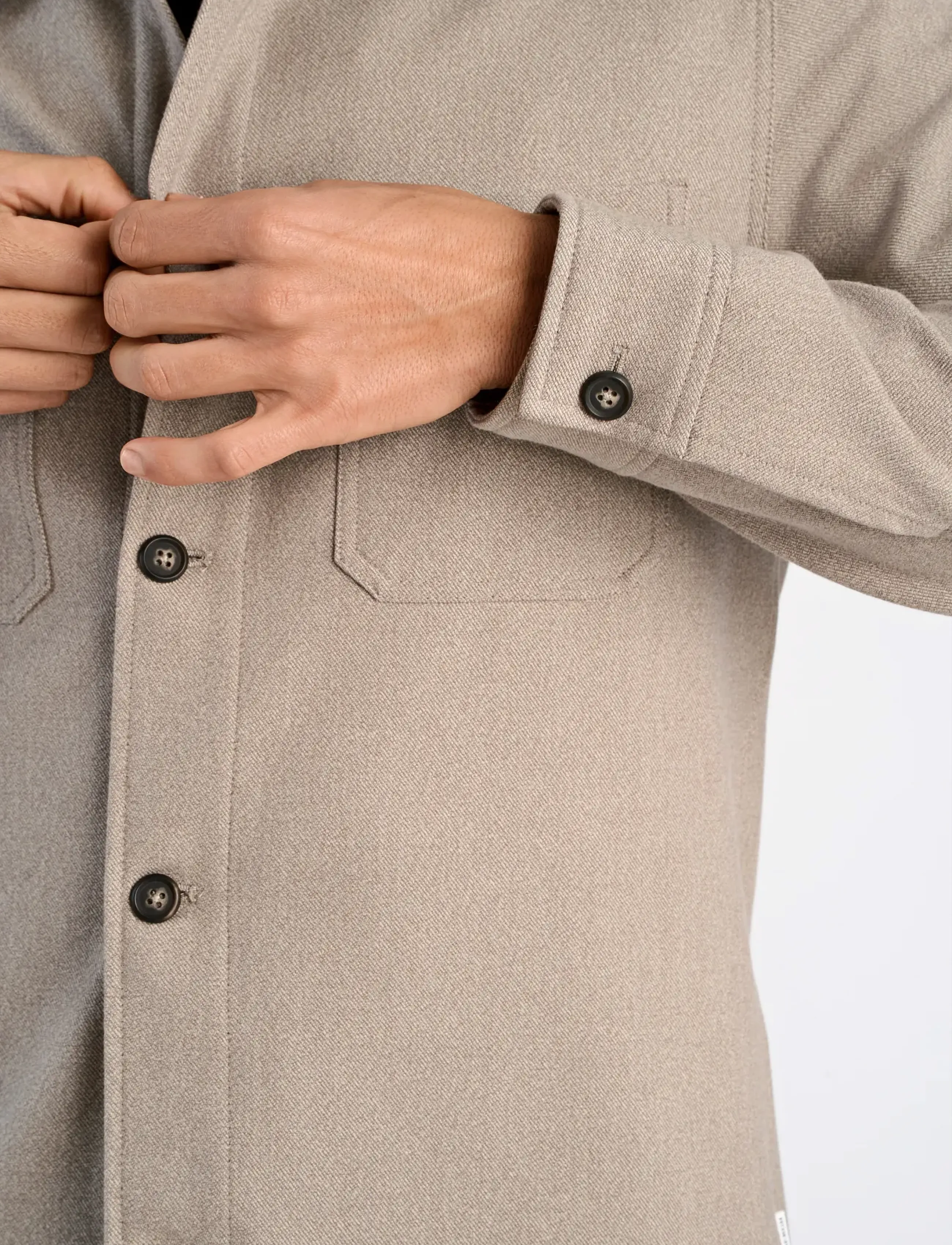 Lindbergh Superflex Brushed Melange Overshirt overshirts herr – bild 5