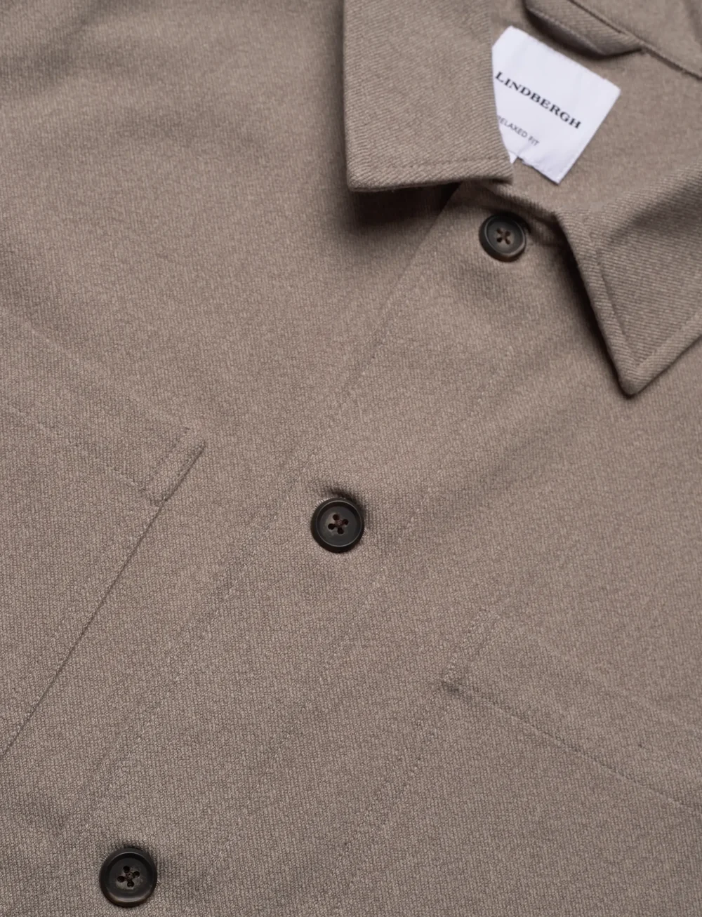 Lindbergh - Superflex brushed melange overshirt - kollektioner - stone mel - 3