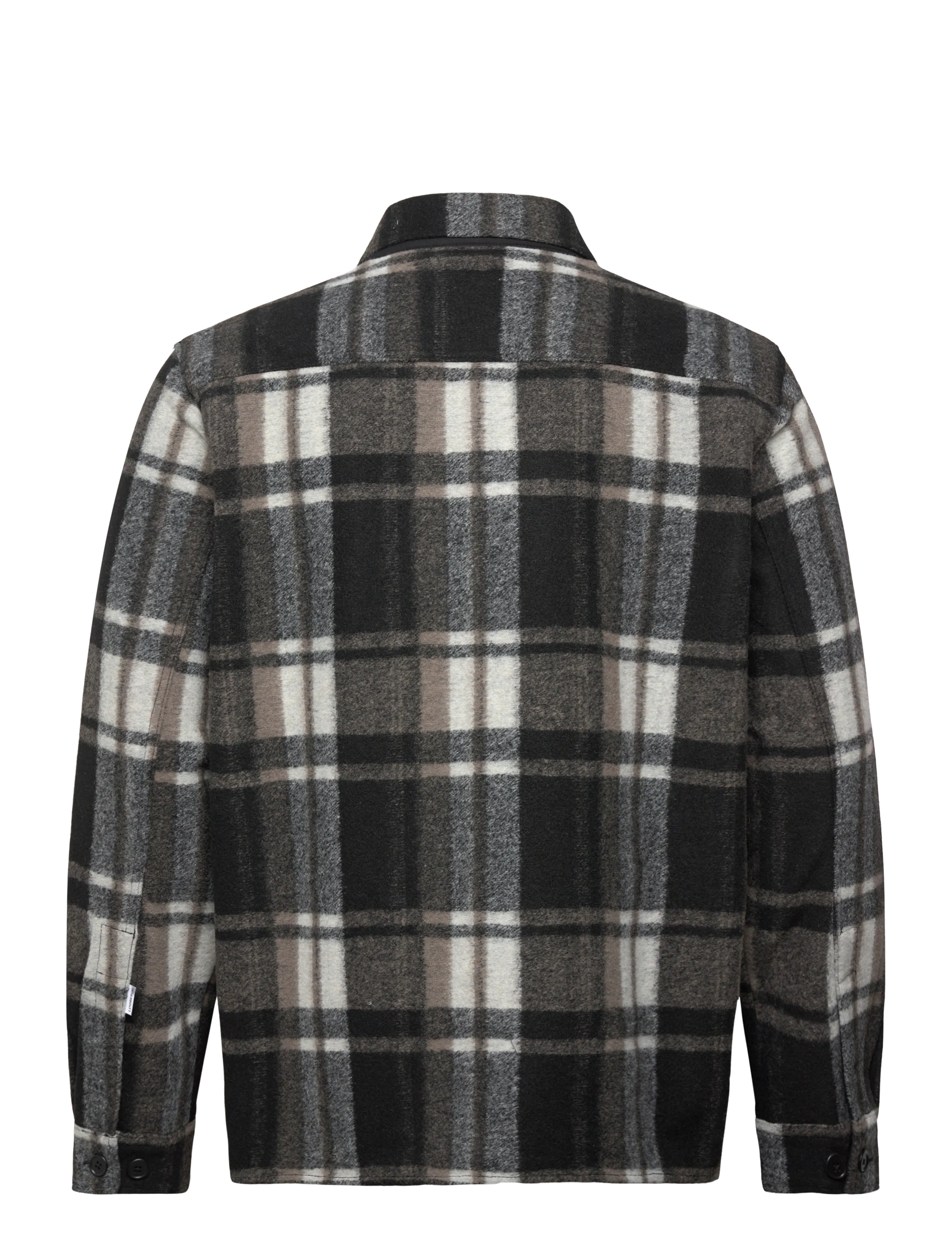 Lindbergh - Brushed check overshirt - men - black - 2