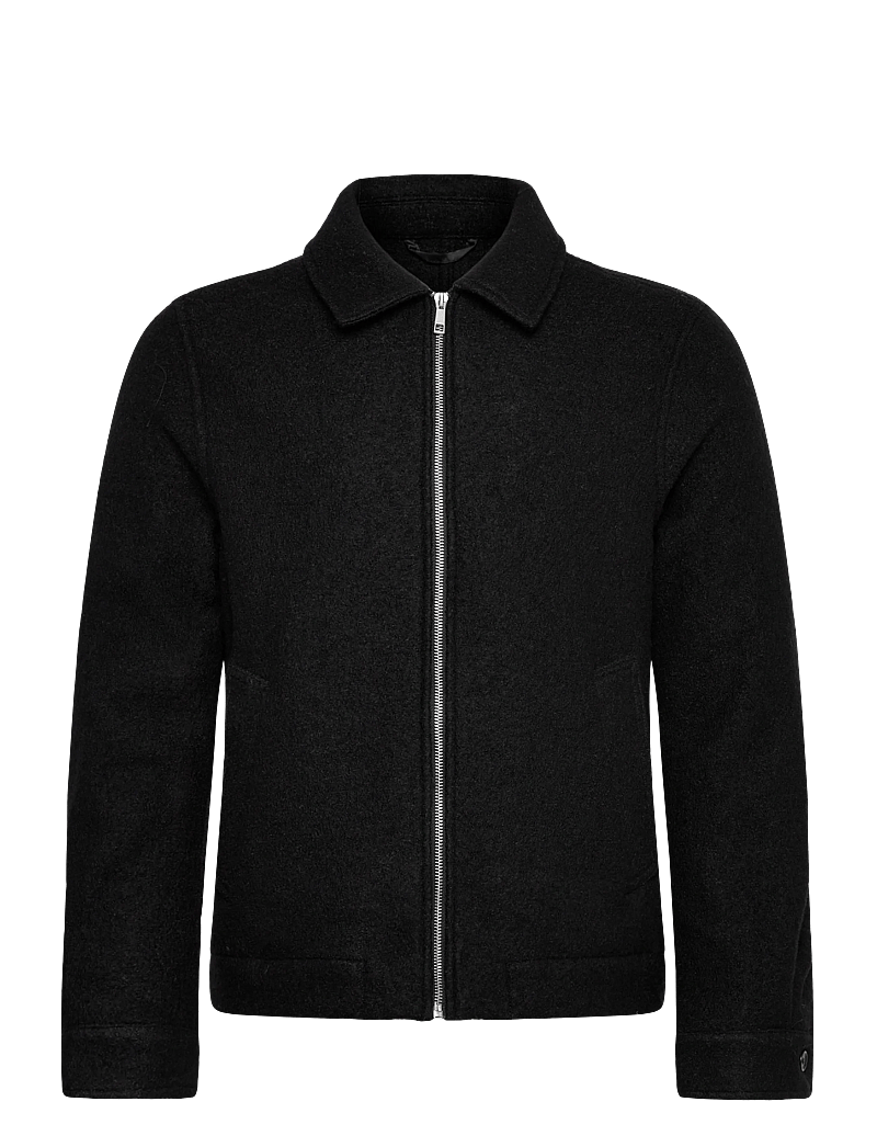 Lindbergh - Wool blend zip through overshirt - herbstjacken - black - 0