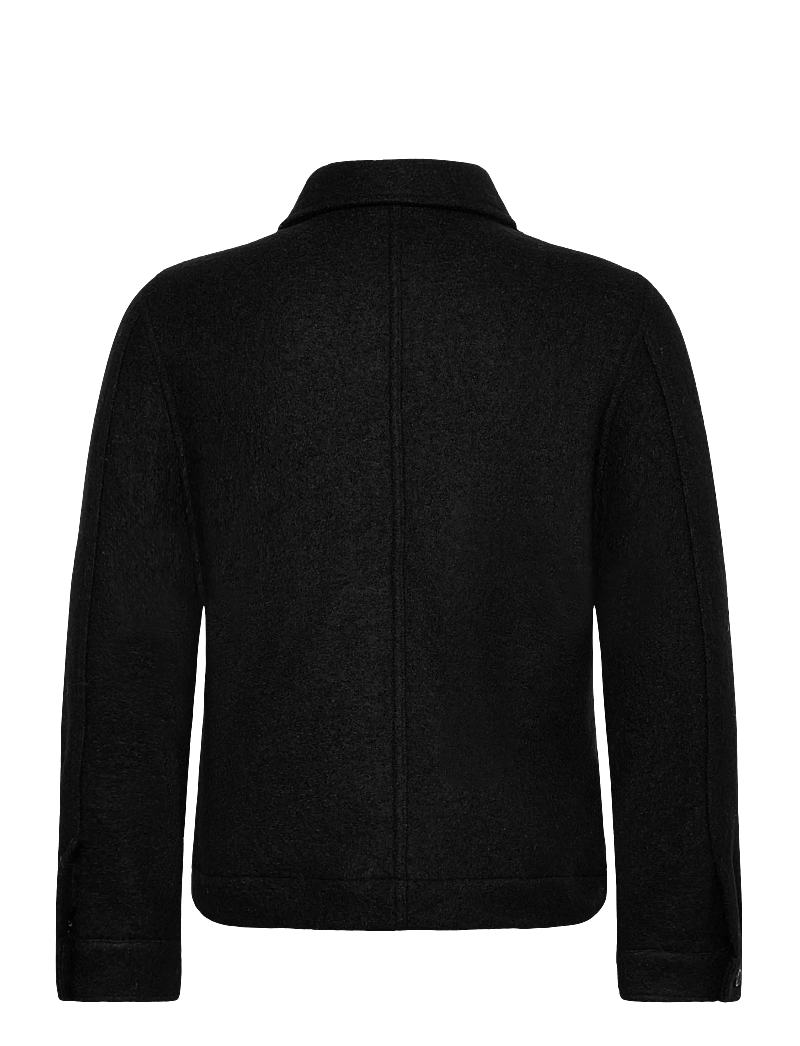 Lindbergh - Wool blend zip through overshirt - herbstjacken - black - 1