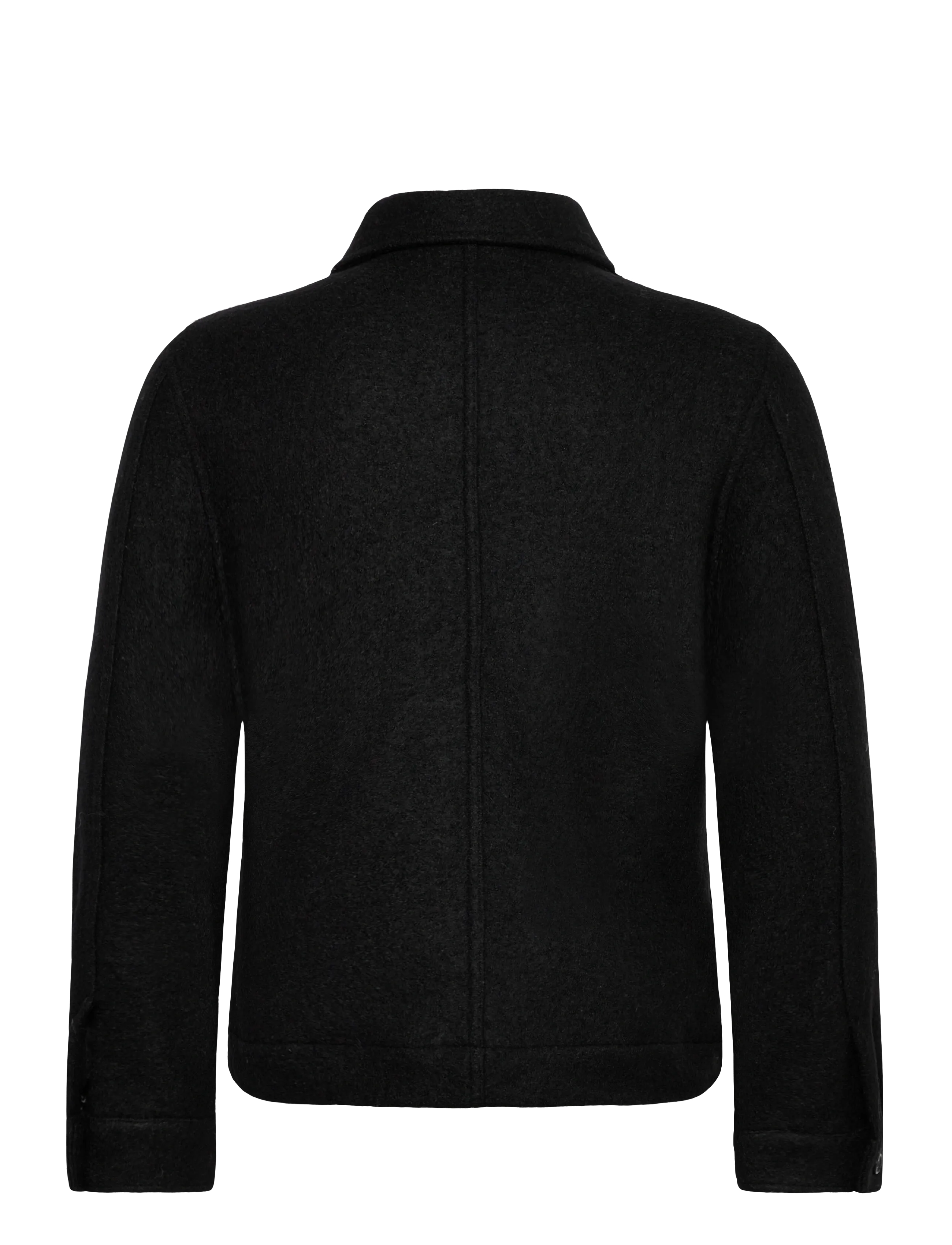 Lindbergh - Wool blend zip through overshirt - overshirts - black - 1