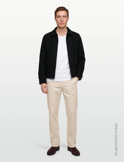 Wool Blend Zip Through Overshirt - Lette Jakker