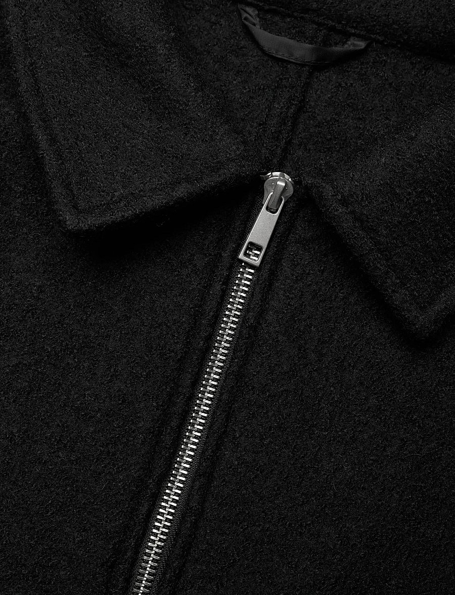 Lindbergh - Wool blend zip through overshirt - vårjackor - black - 2