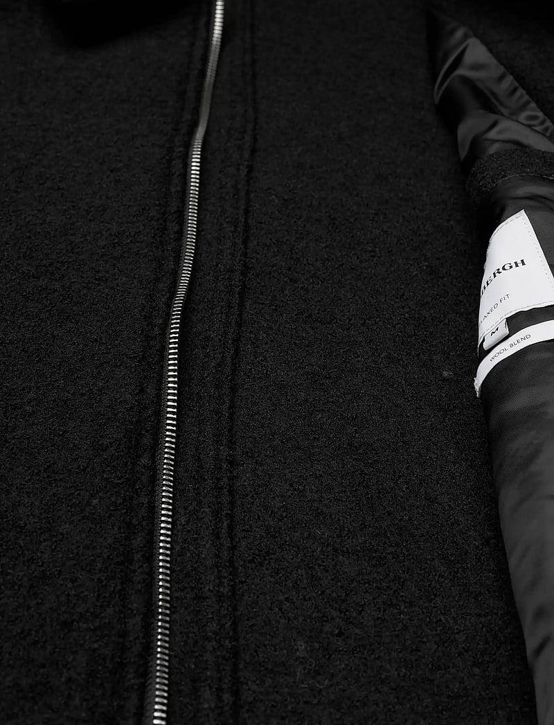 Lindbergh - Wool blend zip through overshirt - herbstjacken - black - 4