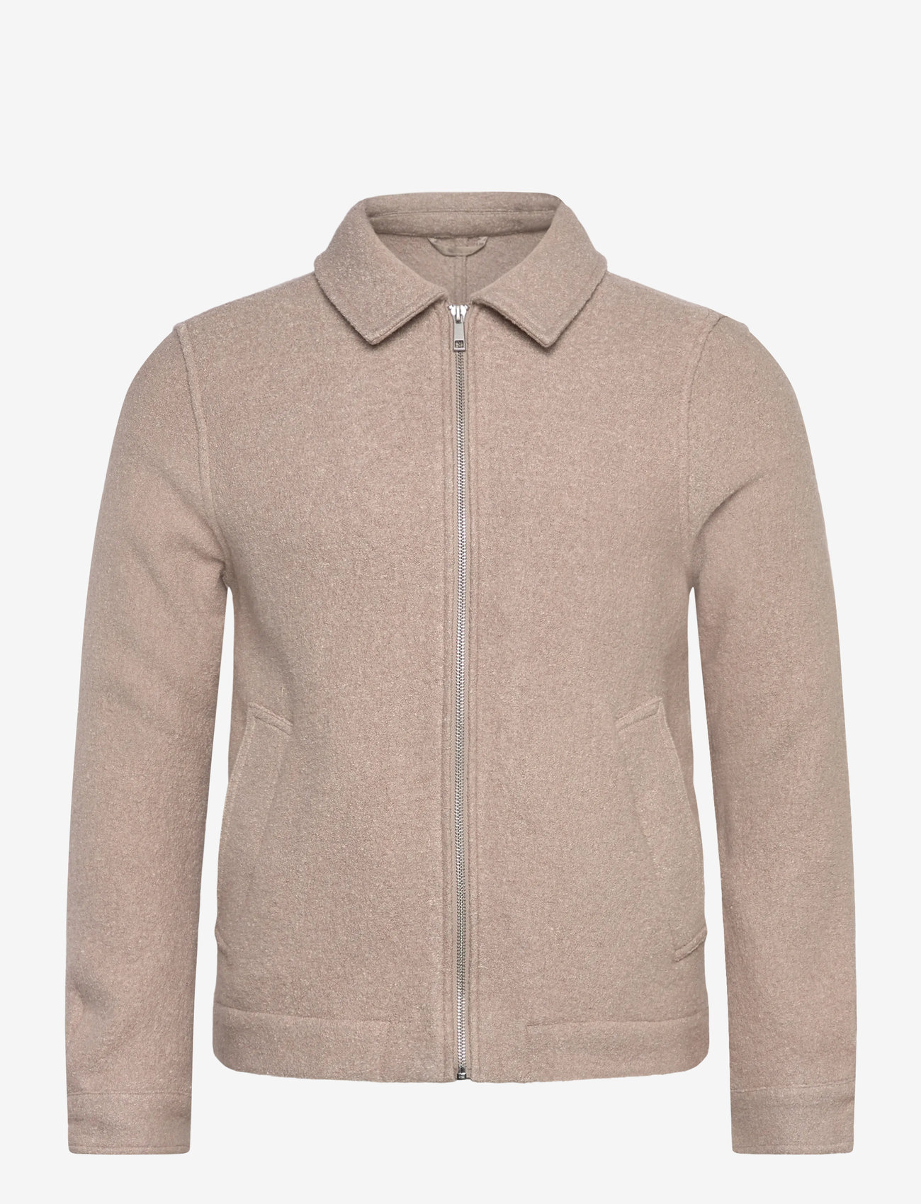 Lindbergh - Wool blend zip through overshirt - herbstjacken - lt stone - 0