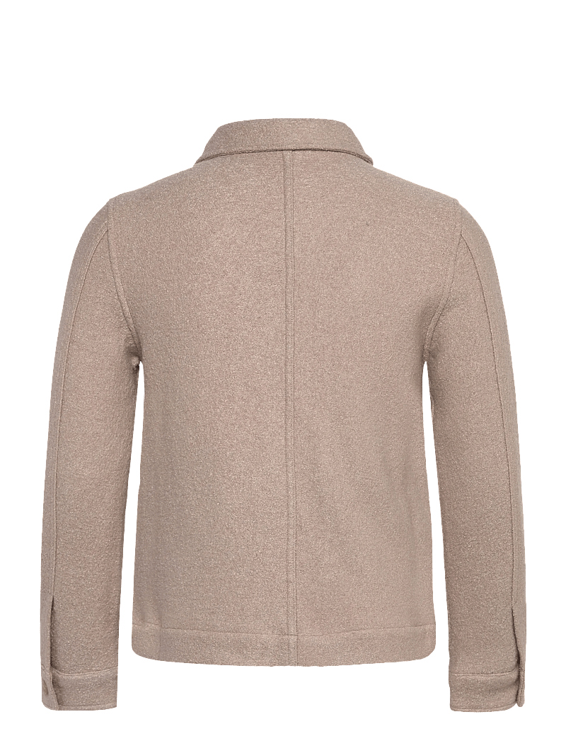 Lindbergh - Wool blend zip through overshirt - herbstjacken - lt stone - 1