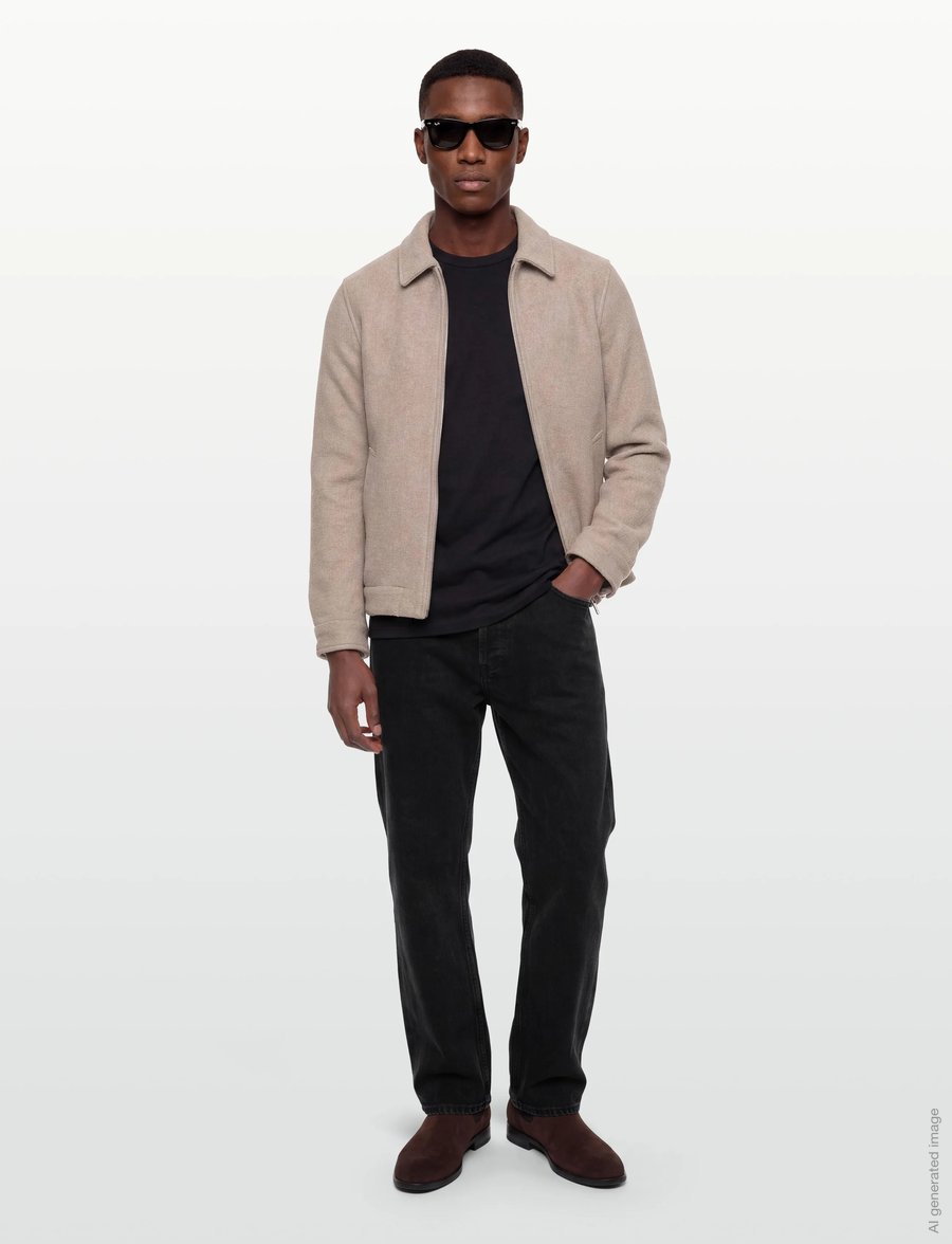Lindbergh - Wool blend zip through overshirt - forårsjakker - lt stone - 0