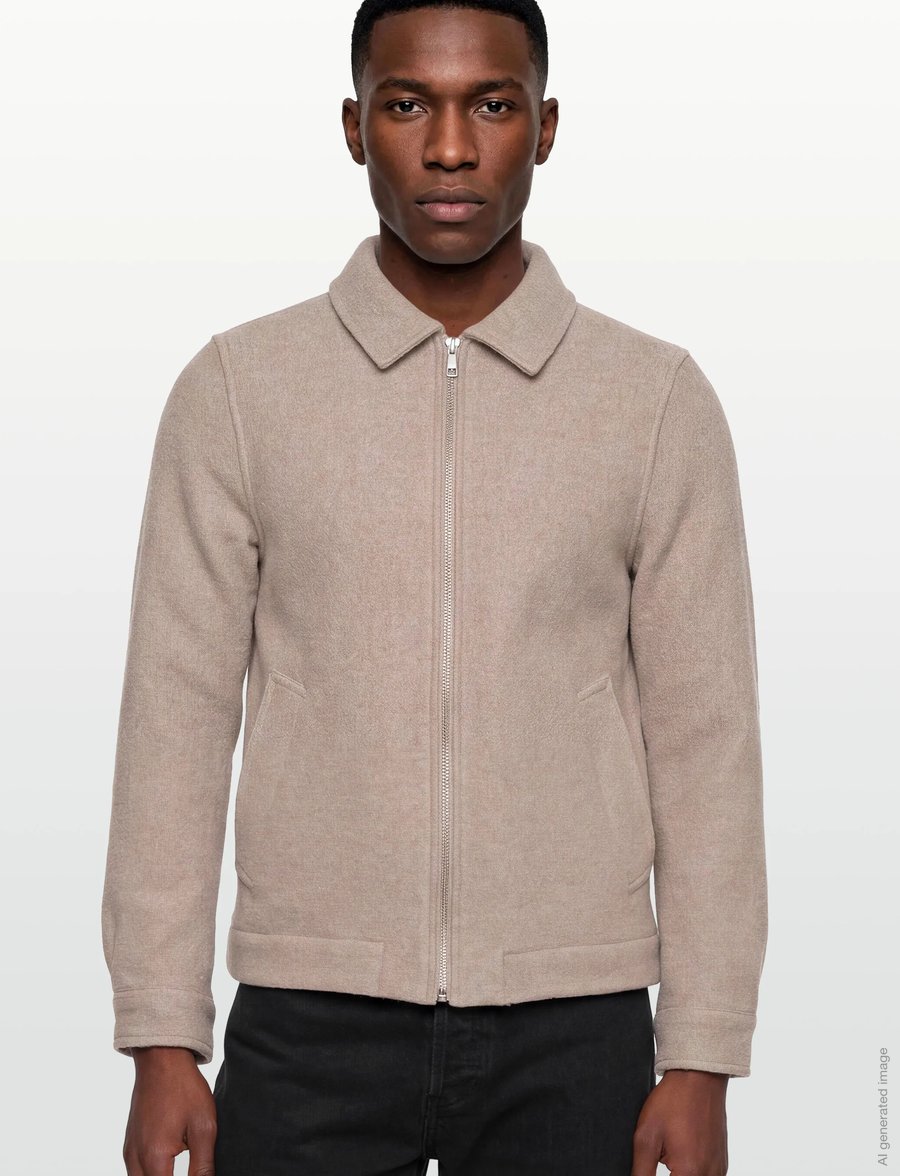 Lindbergh - Wool blend zip through overshirt - forårsjakker - lt stone - 3