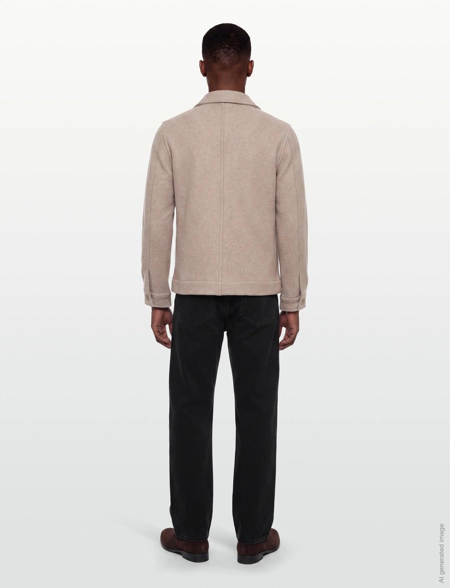 Lindbergh - Wool blend zip through overshirt - forårsjakker - lt stone - 4
