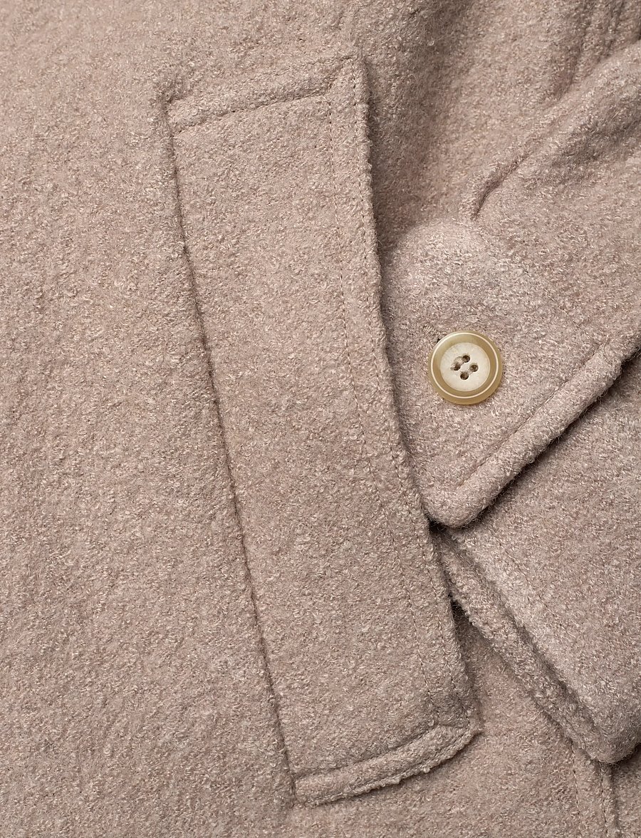 Lindbergh - Wool blend zip through overshirt - vårjackor - lt stone - 3