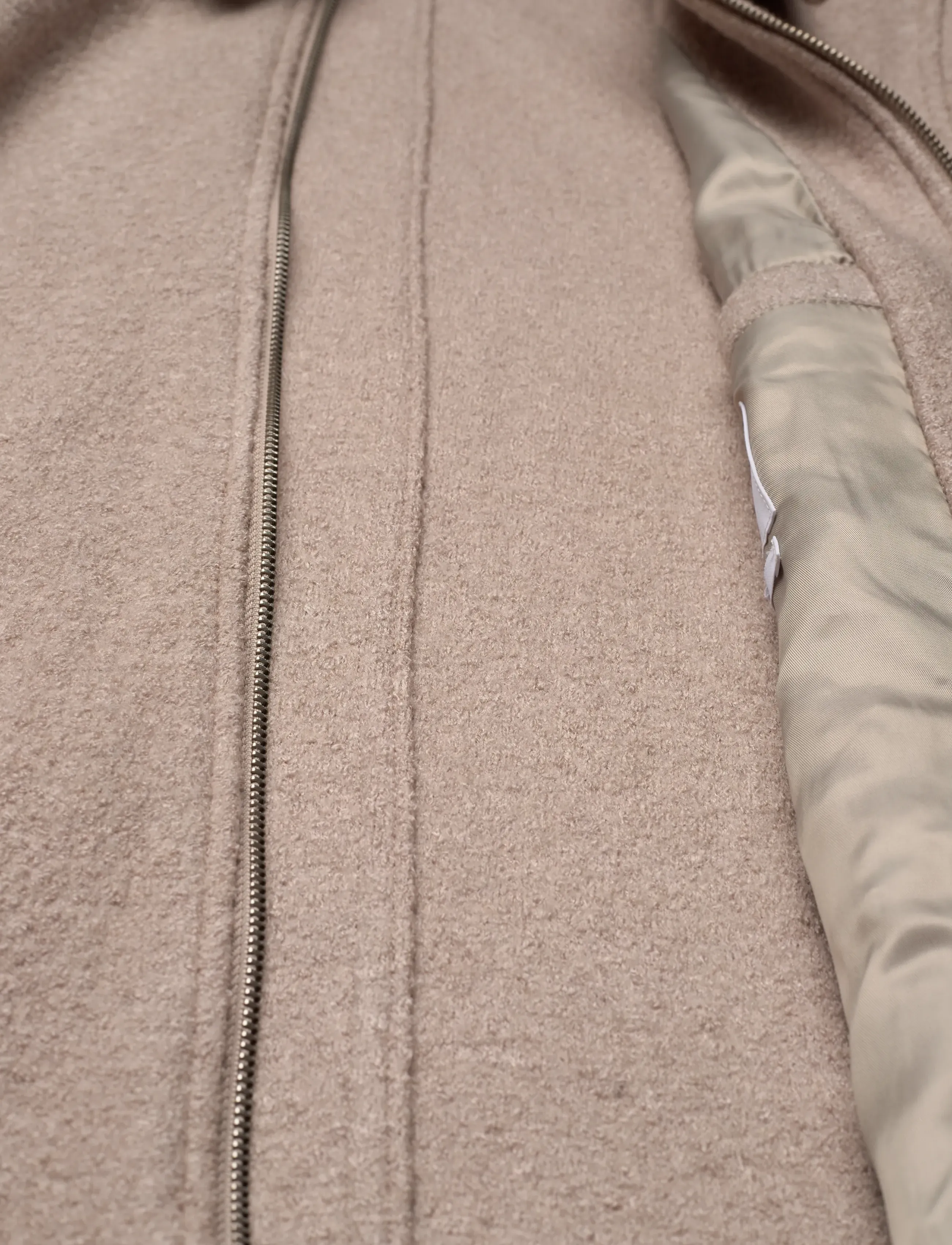 Lindbergh - Wool blend zip through overshirt - spring jackets - lt stone - 4
