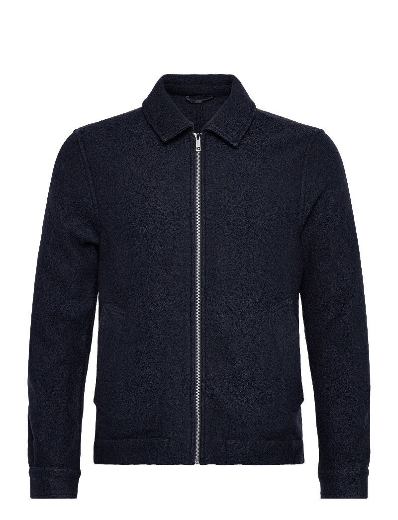 Lindbergh - Wool blend zip through overshirt - herbstjacken - navy - 0