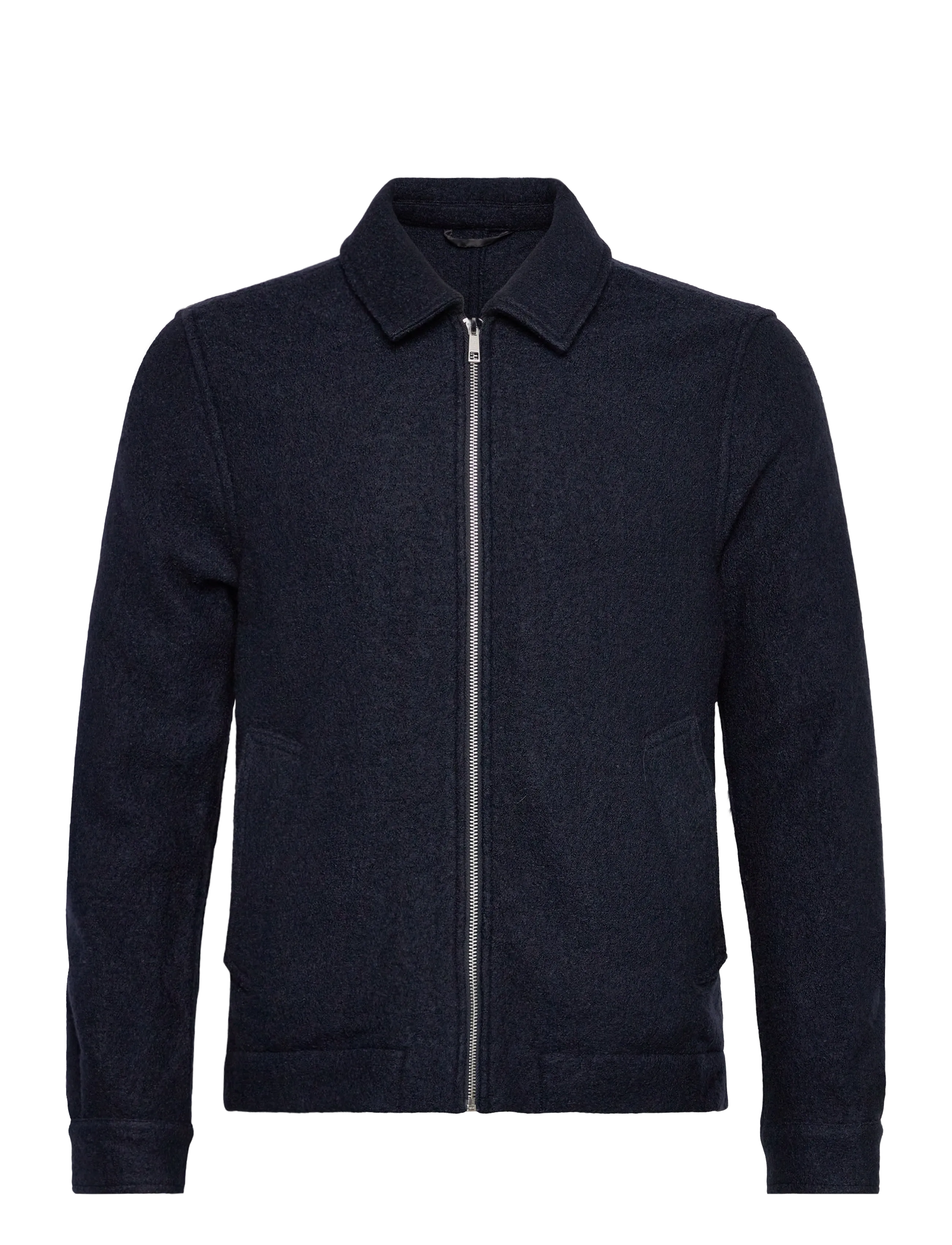 Lindbergh Wool blend zip through overshirt - Jacken - NAVY / navy