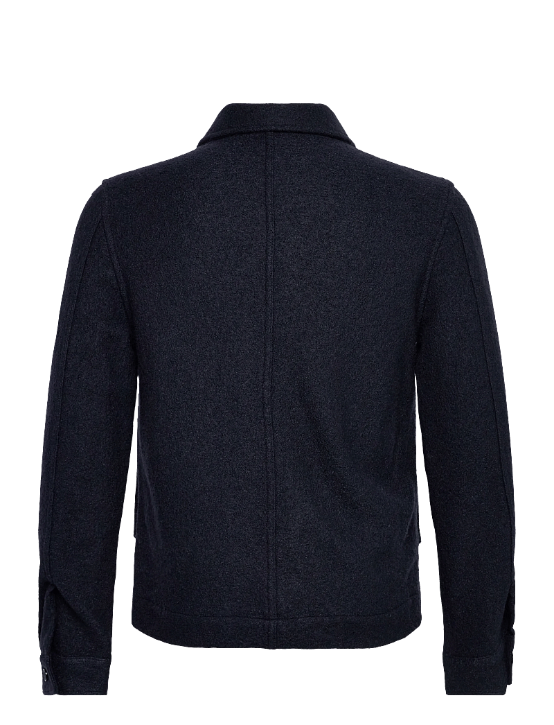 Lindbergh - Wool blend zip through overshirt - herbstjacken - navy - 1