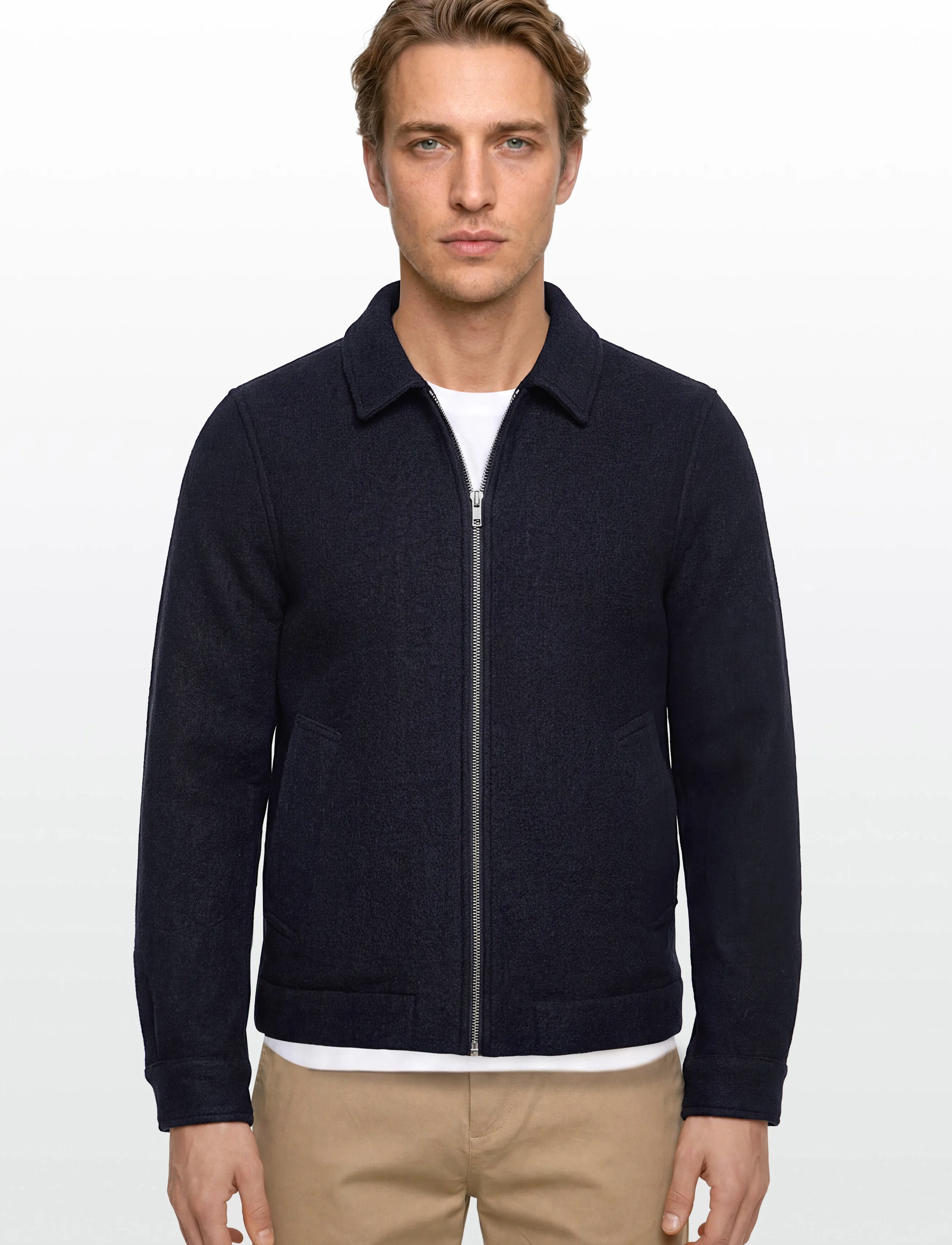 Wool Blend Zip Through Overshirt 2