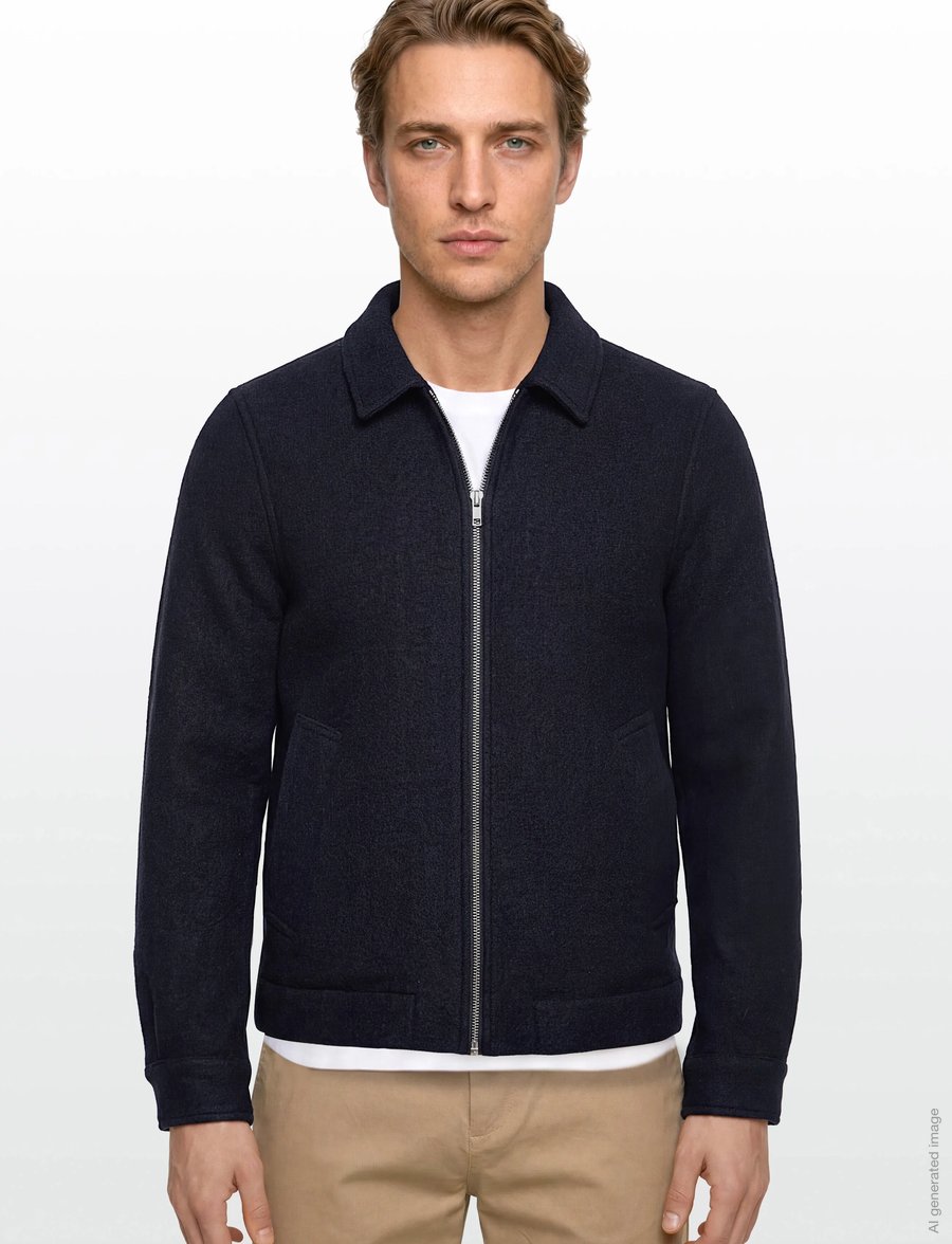 Lindbergh - Wool blend zip through overshirt - pavasara jakas - navy - 3