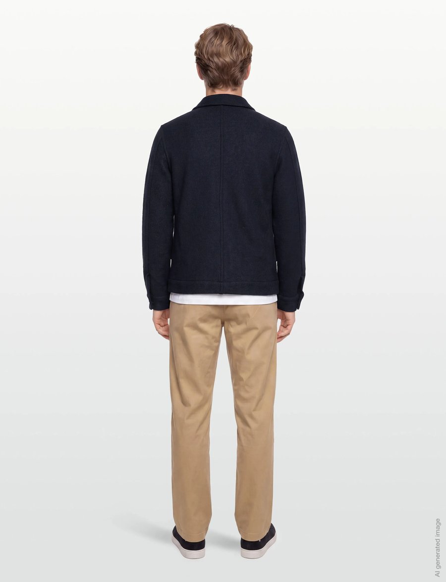 Lindbergh - Wool blend zip through overshirt - pavasara jakas - navy - 4