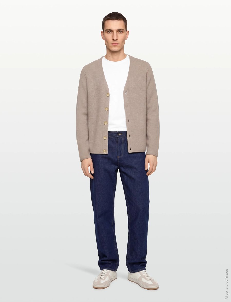 Lindbergh - Wool blend cardigan - strickjacken - lt stone - 0