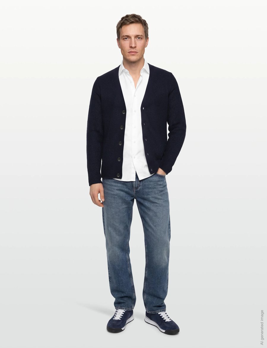 Lindbergh - Wool blend cardigan - strickjacken - navy - 0