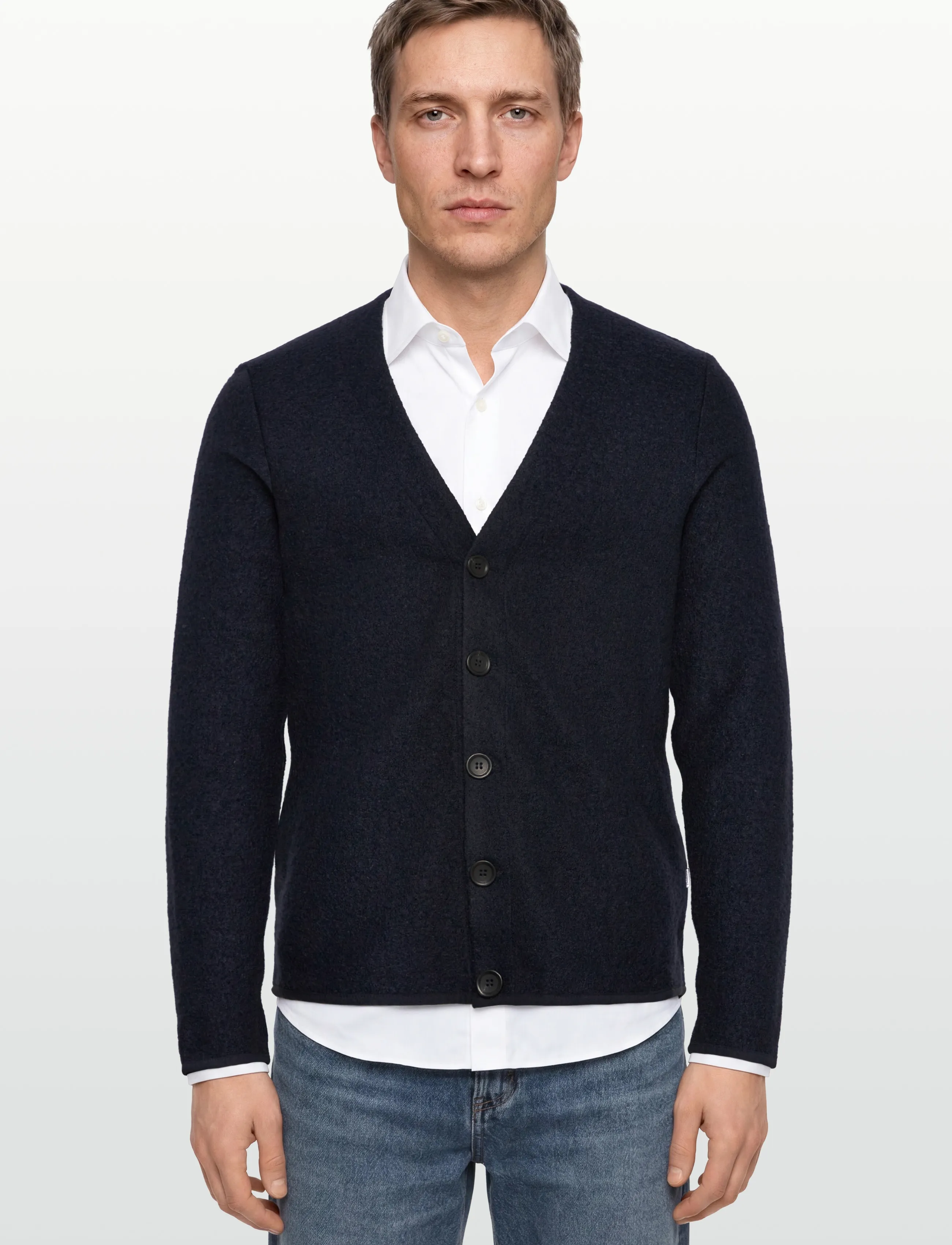 Lindbergh - Wool blend cardigan - cardigans - navy - 3
