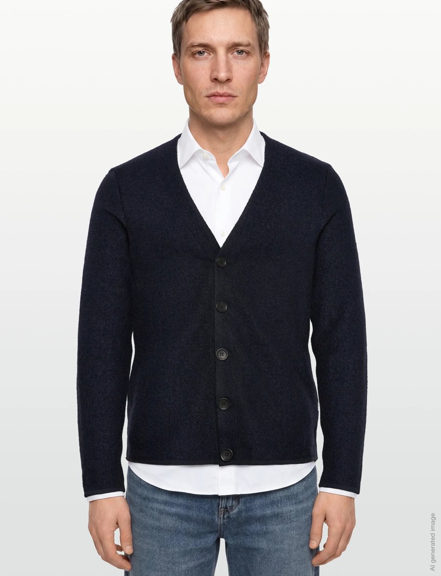 Lindbergh - Wool blend cardigan - strickjacken - navy - 3