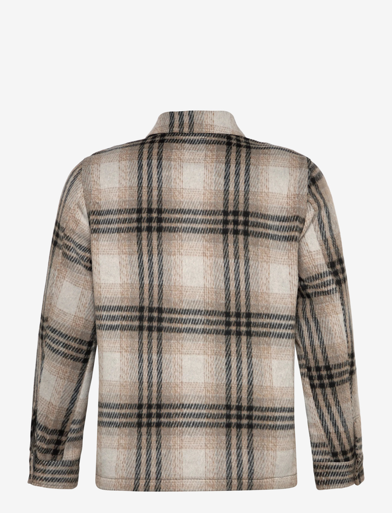 Lindbergh - Wool touch check overshirt - herbstliche kleidung - stone - 1
