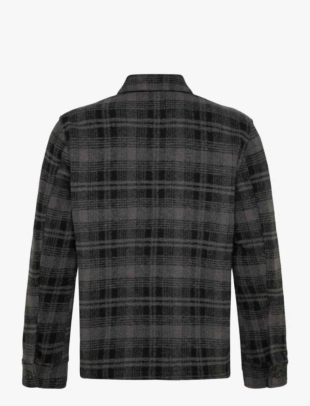 Lindbergh - Wool touch check overshirt - kollektioner - dk grey mel - 2