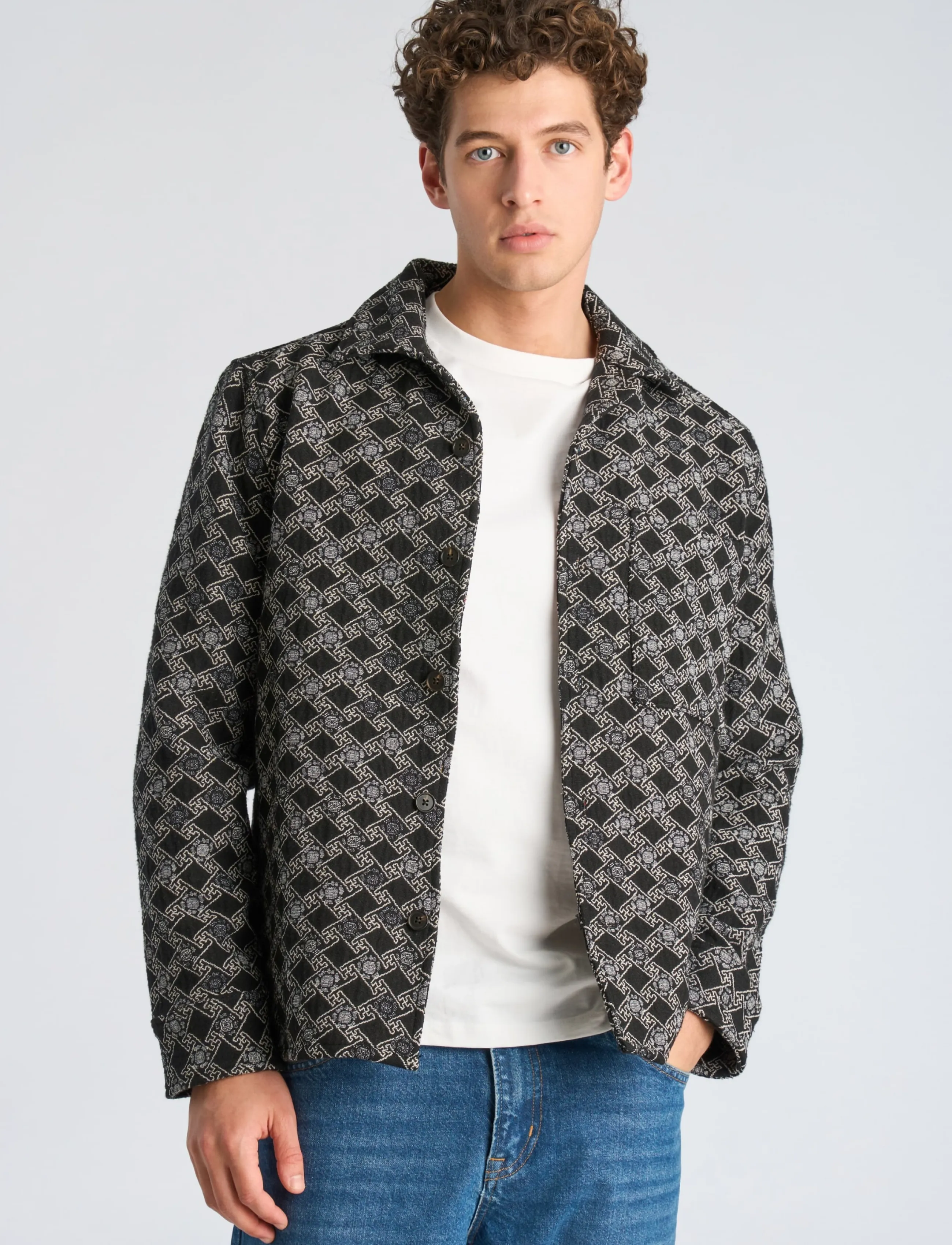 Lindbergh - Jacquard overshirt - black - 3