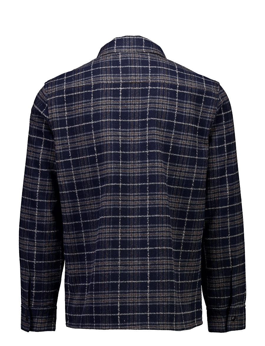 Lindbergh - Brushed check overshirt - navy - 2
